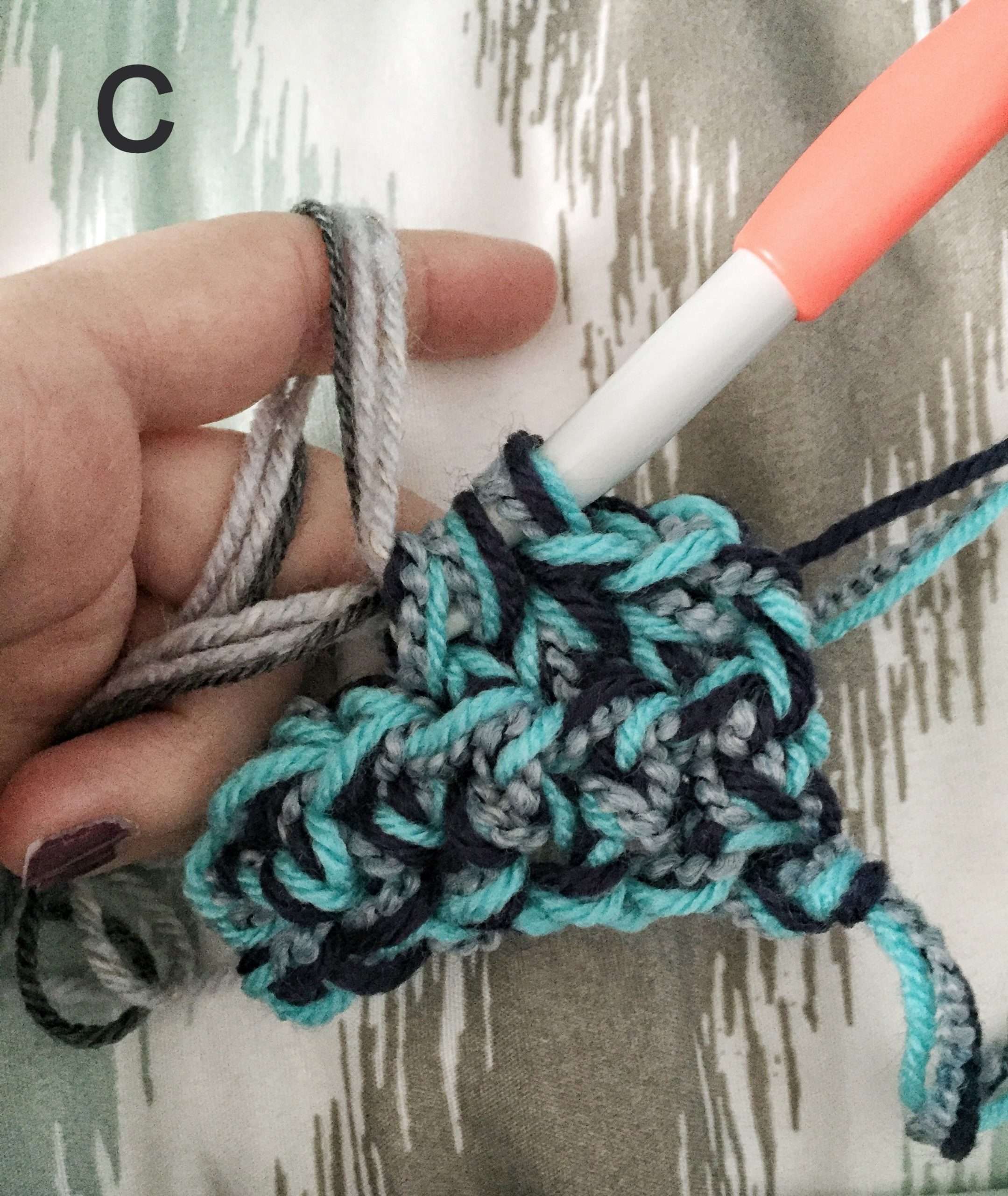 Half Double Crochet Triple Stranded Blanket