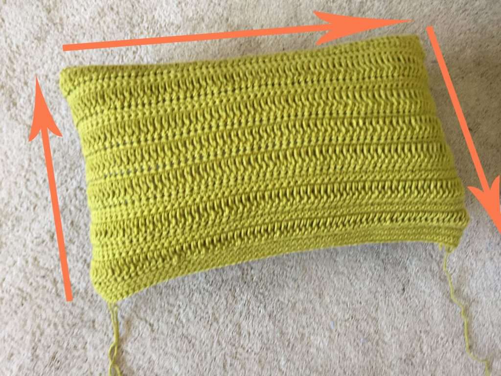 Sewing Up a Green Crochet Pillow