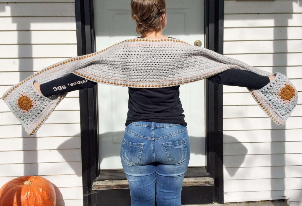 Crochet Granny Square Pocket Shawl Pattern