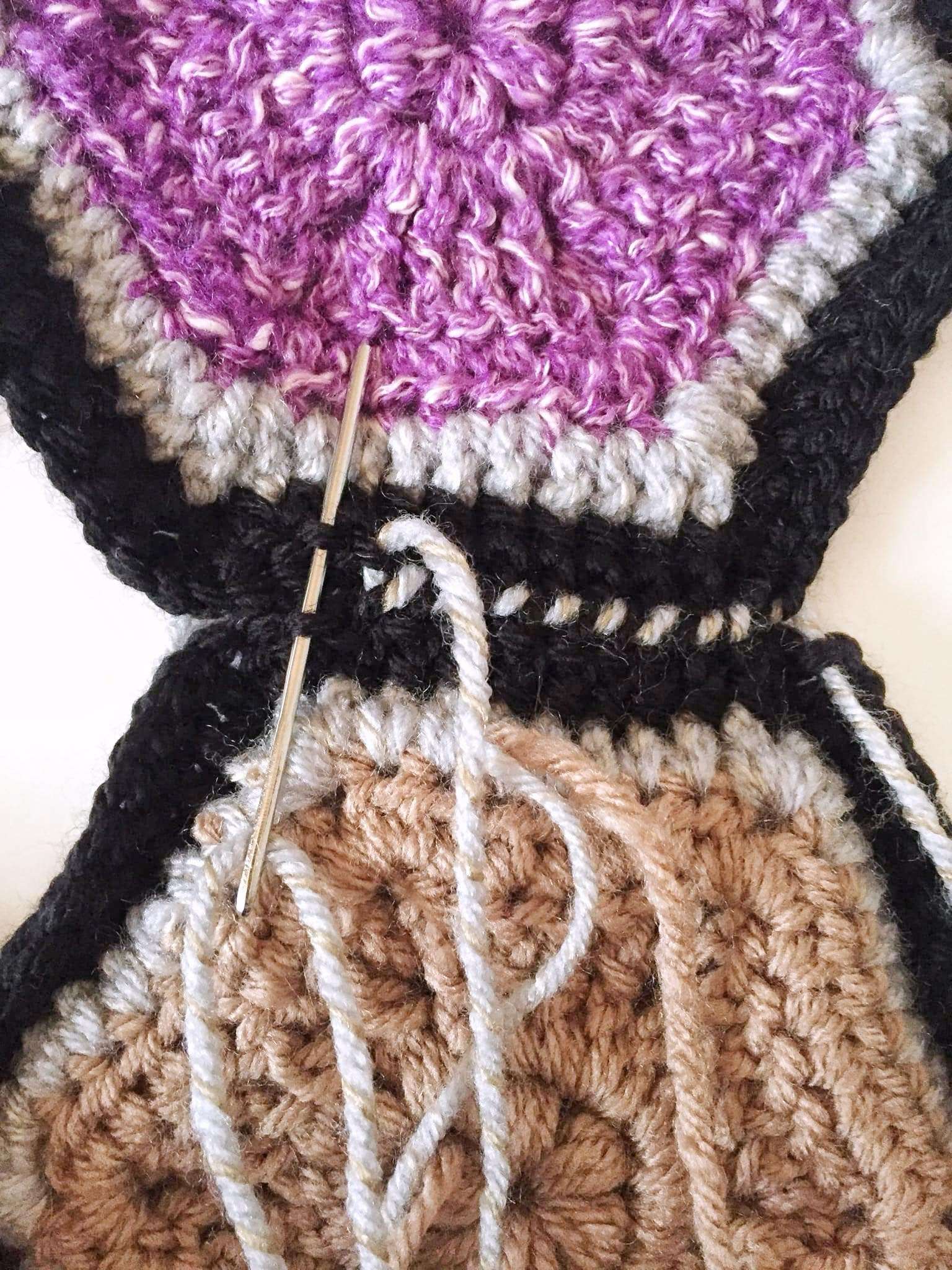 How to Sew Crochet Hexagons Together