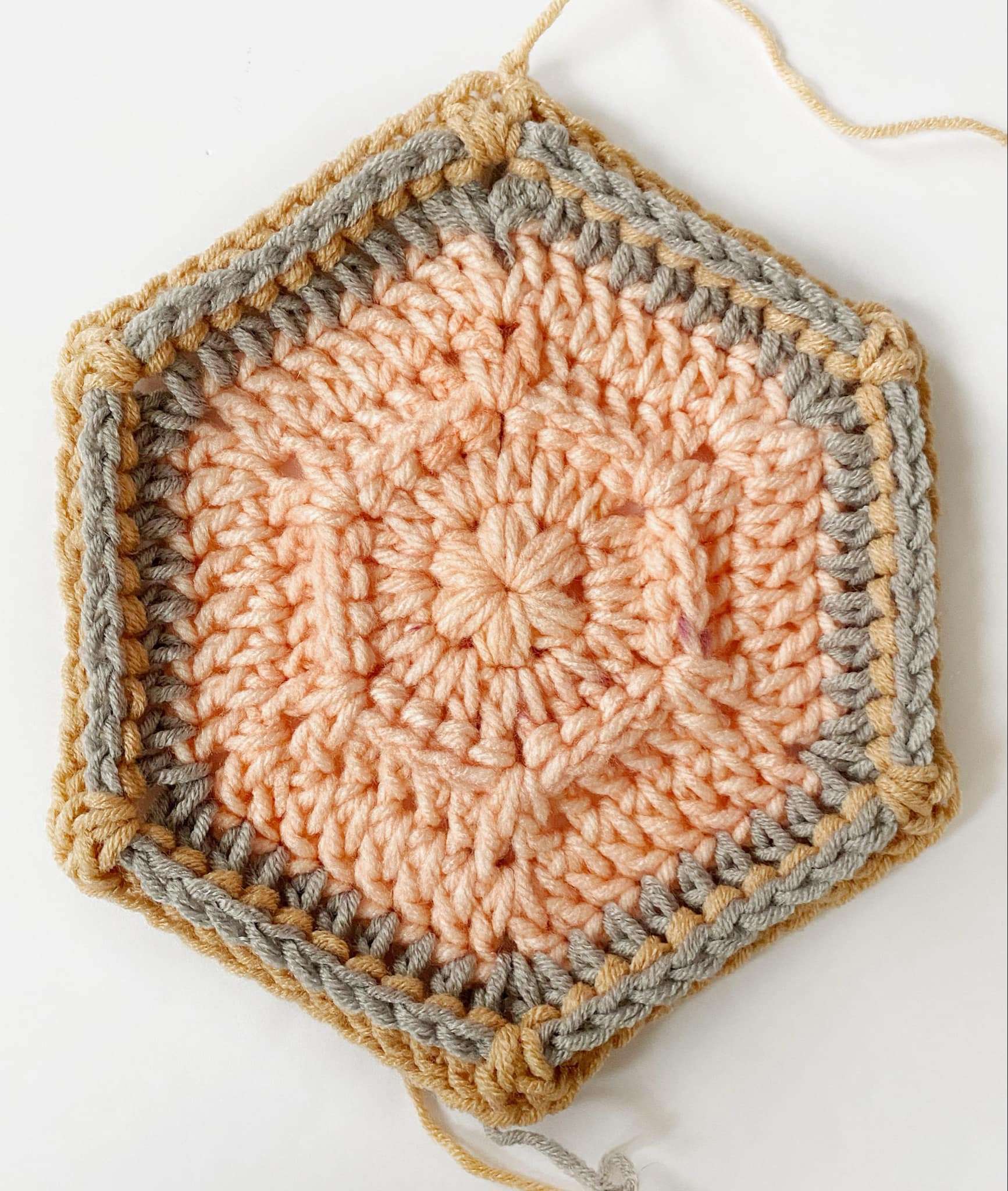 Round 6 of the Dusk to Dawn Crochet Hexagon Pattern