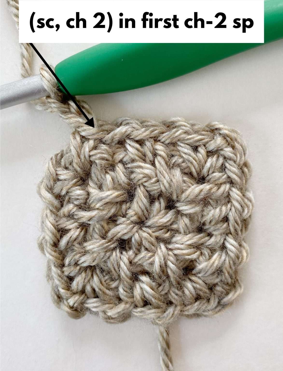 How to Crochet a Perfect Moss Stitch Square - This Pixie Creates
