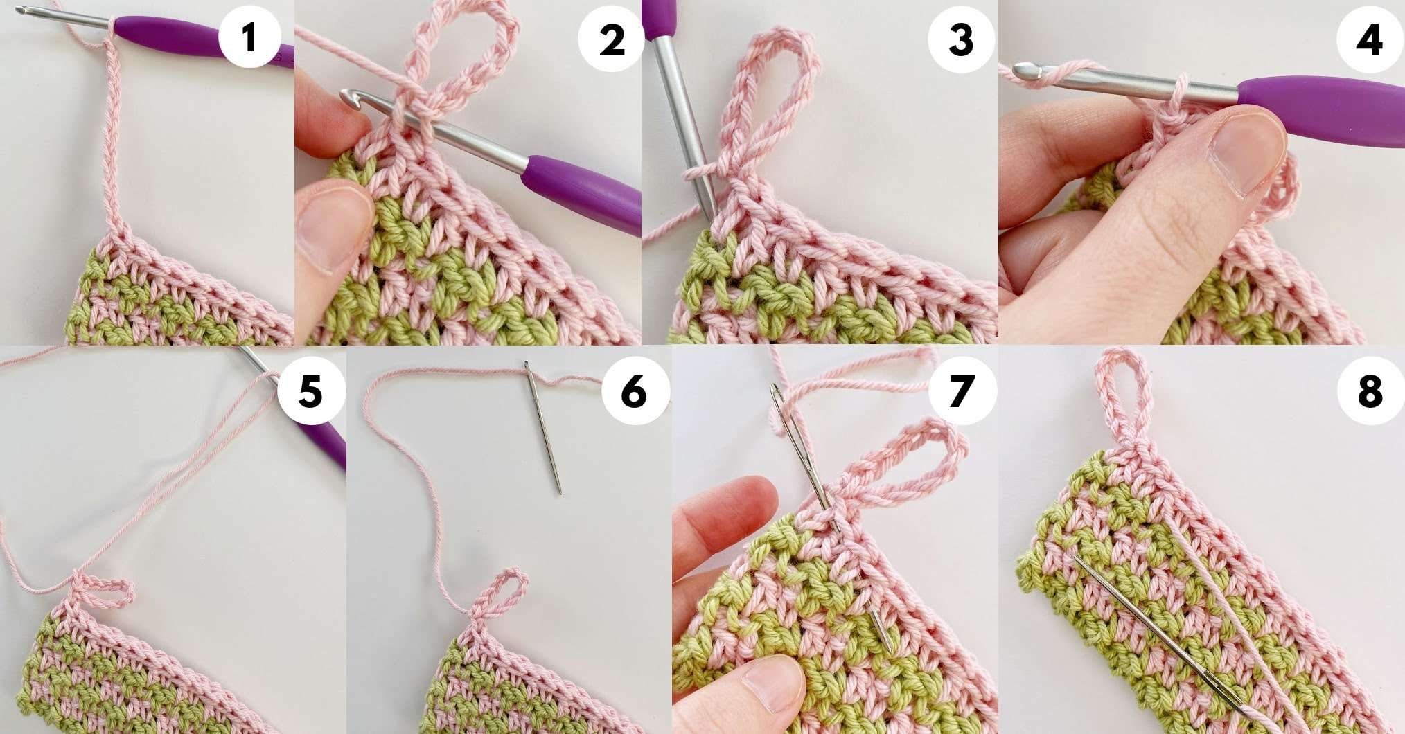 Adding a chain circle to a crochet pot holder