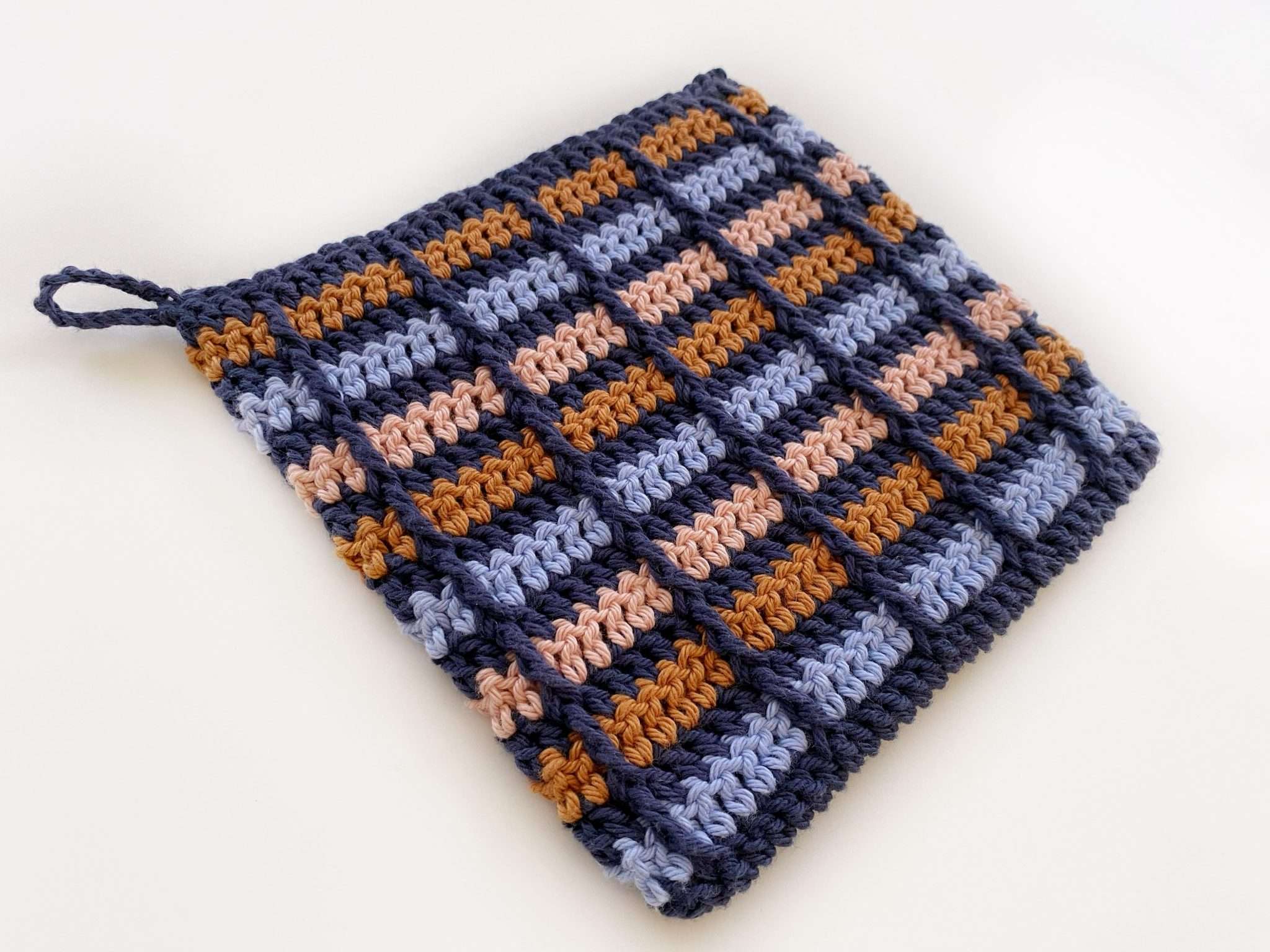 Easy Bar Stitch Stained Glass Crochet Potholder Pattern