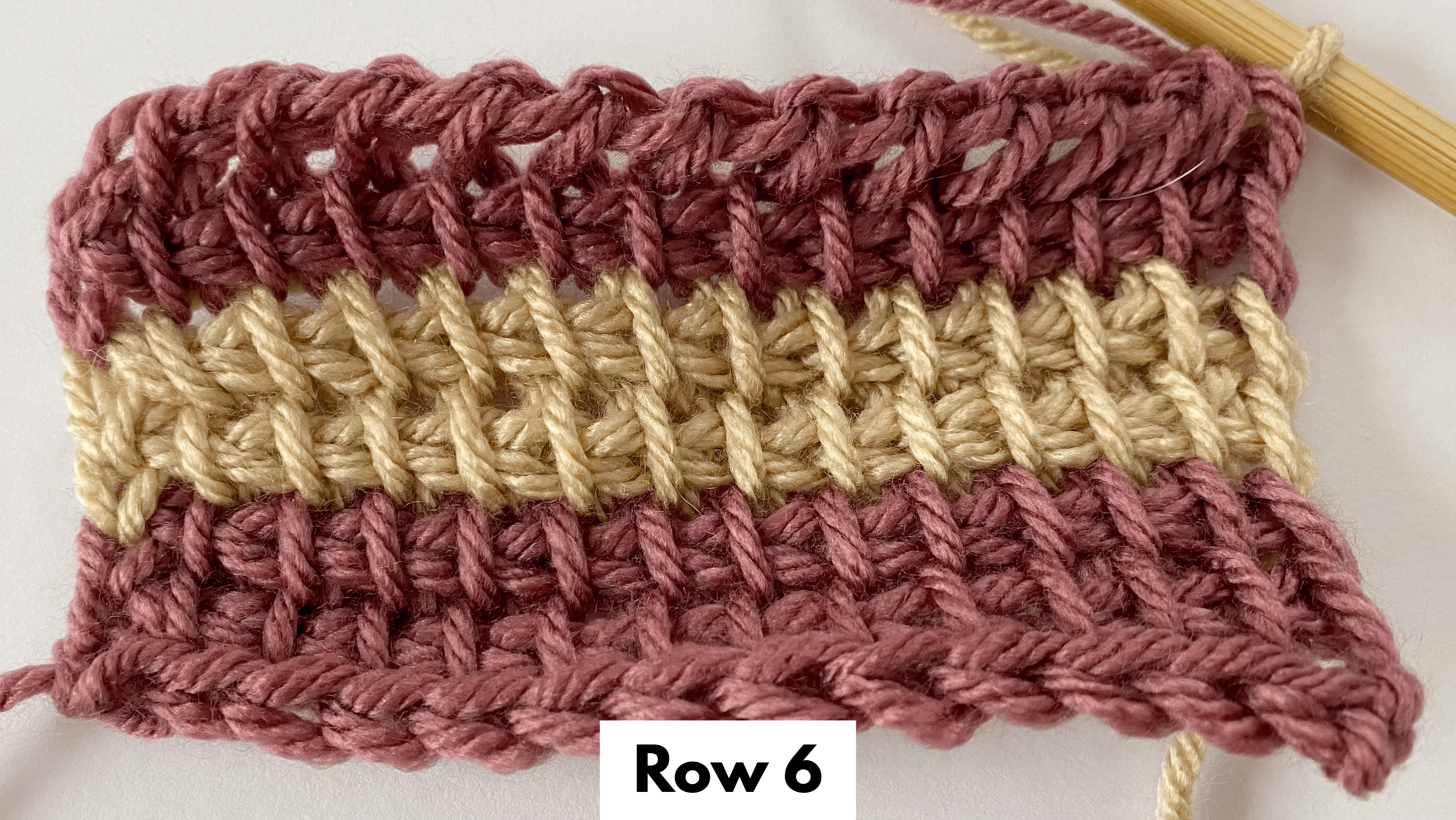 Row 6 of the Tunisian Simple Stitch