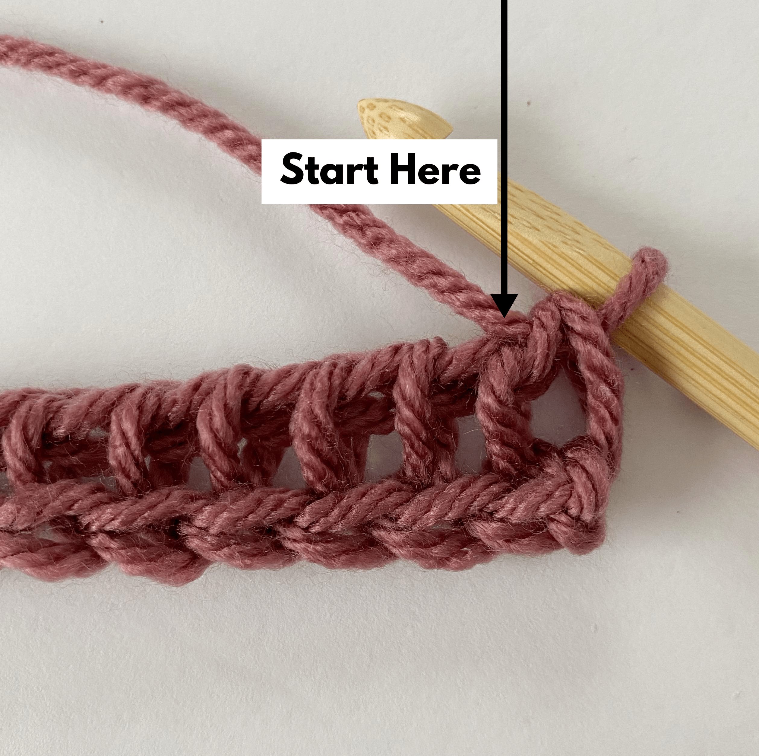 Row 2 Tunisian Simple Stitch Tutorial