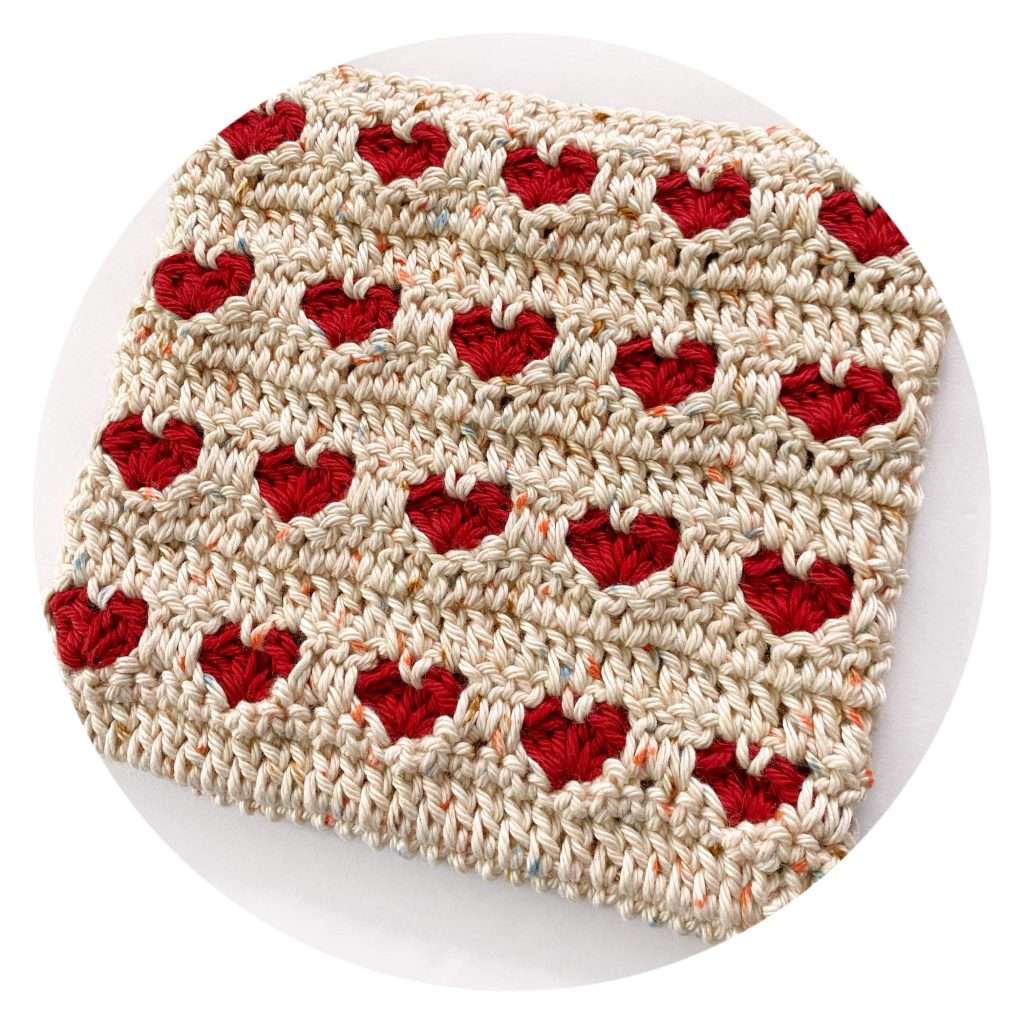 Heart Stitch Crochet Potholder