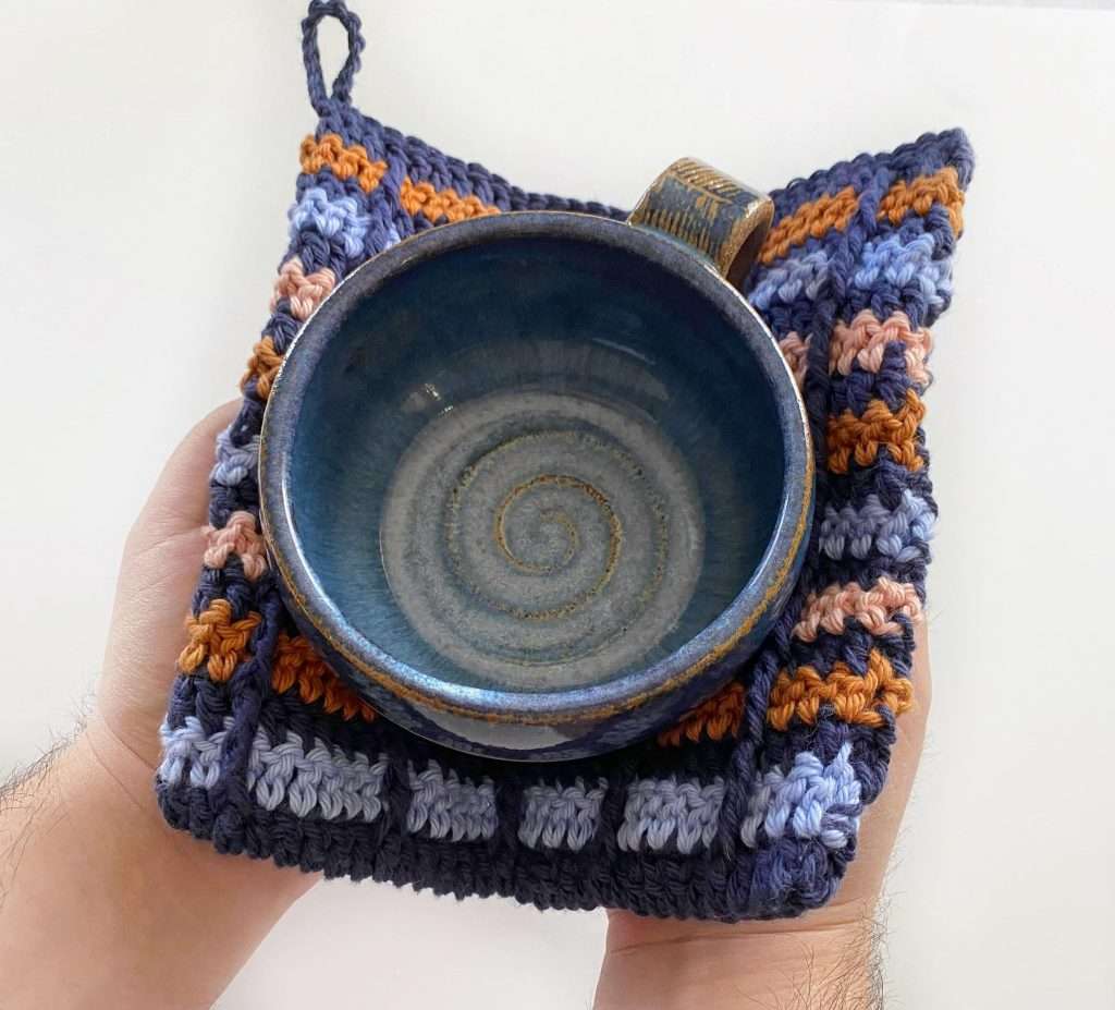 Stained Glass Crochet Potholder in the Round