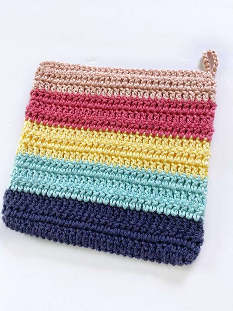 Back Side of the Double Crochet Striped Potholder