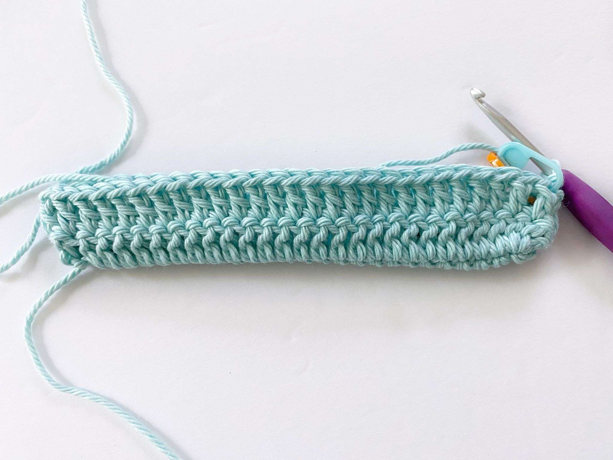 Round 2 of double crochet potholder