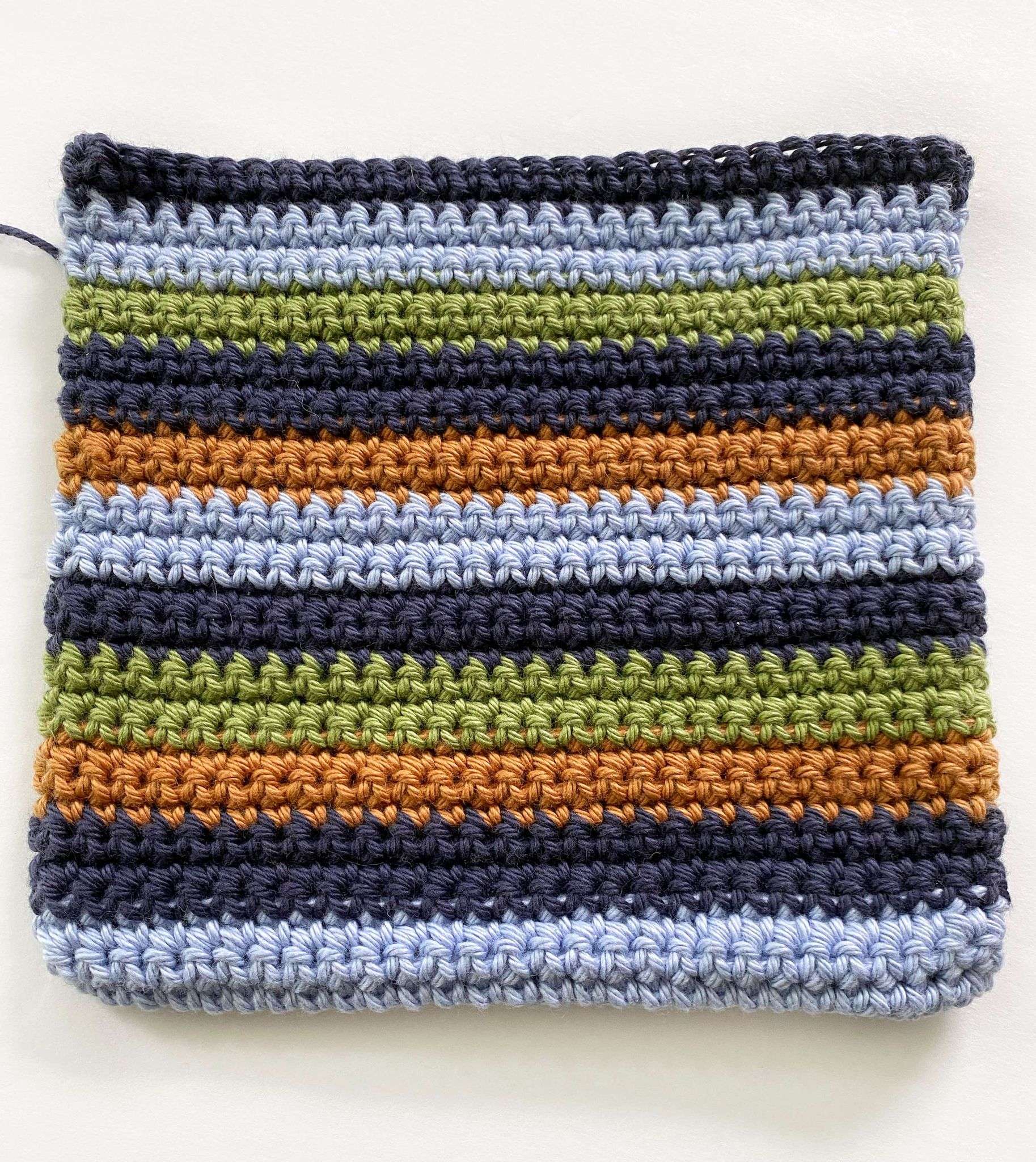 Striped Version of the Single Crochet Potholder