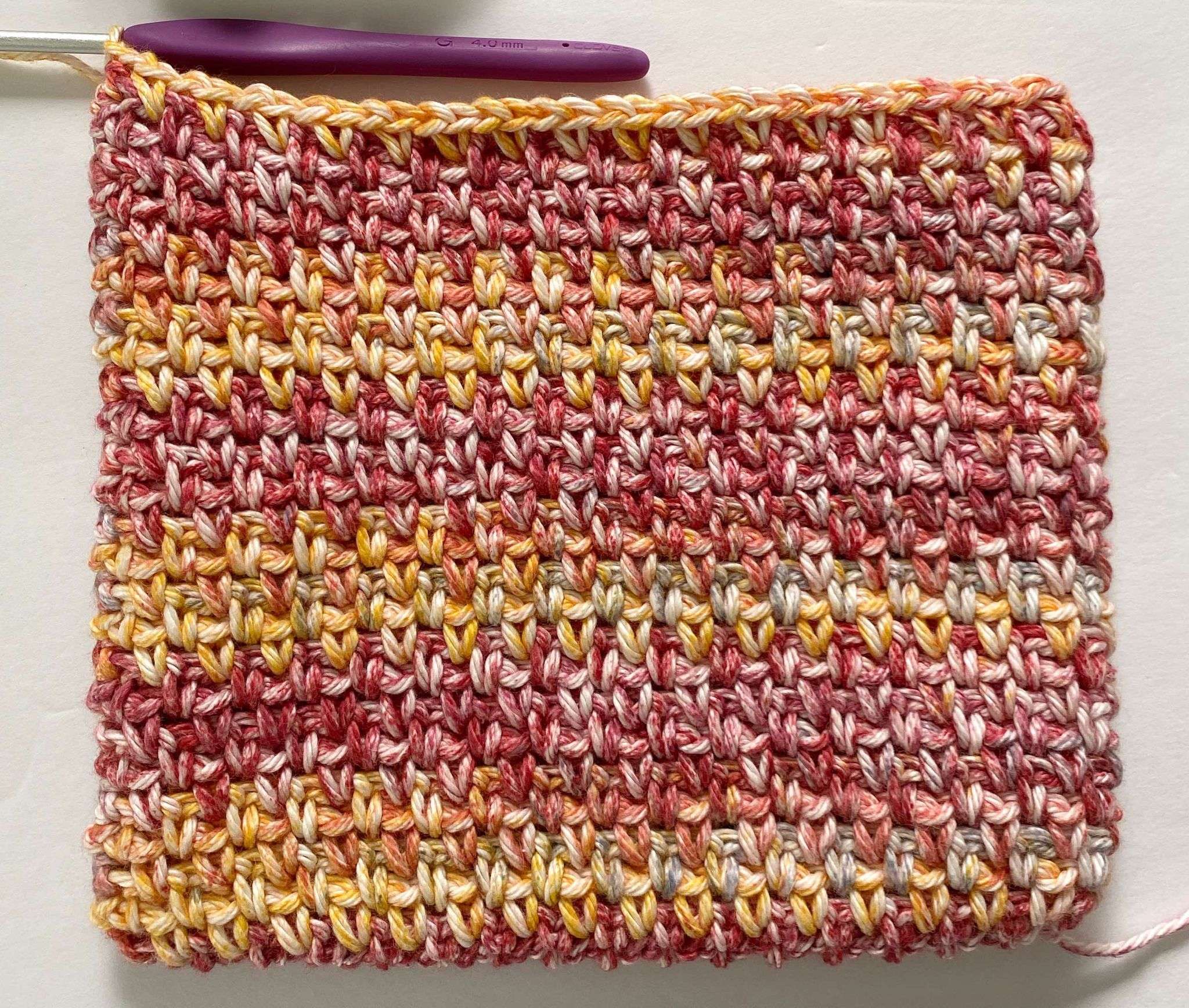 Variegated Cotton Moss Stitch Crochet Potholder Pattern