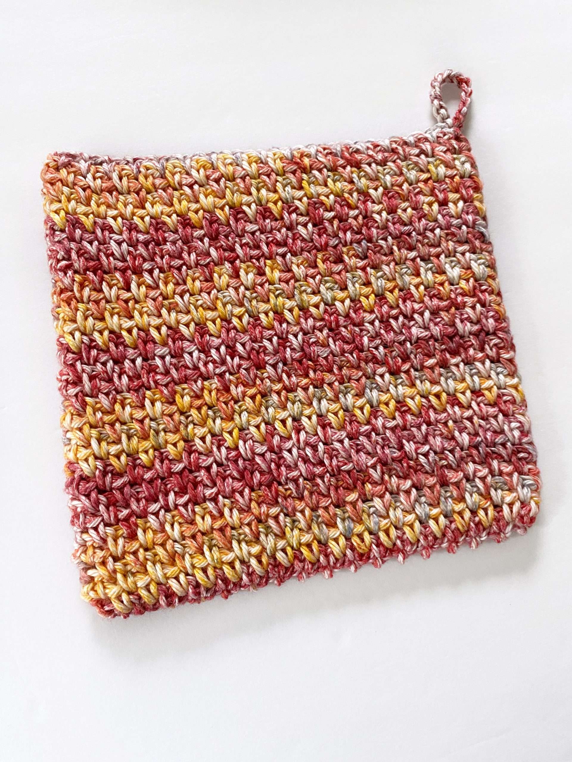 Back Side of the Moss Stitch Crochet Potholder