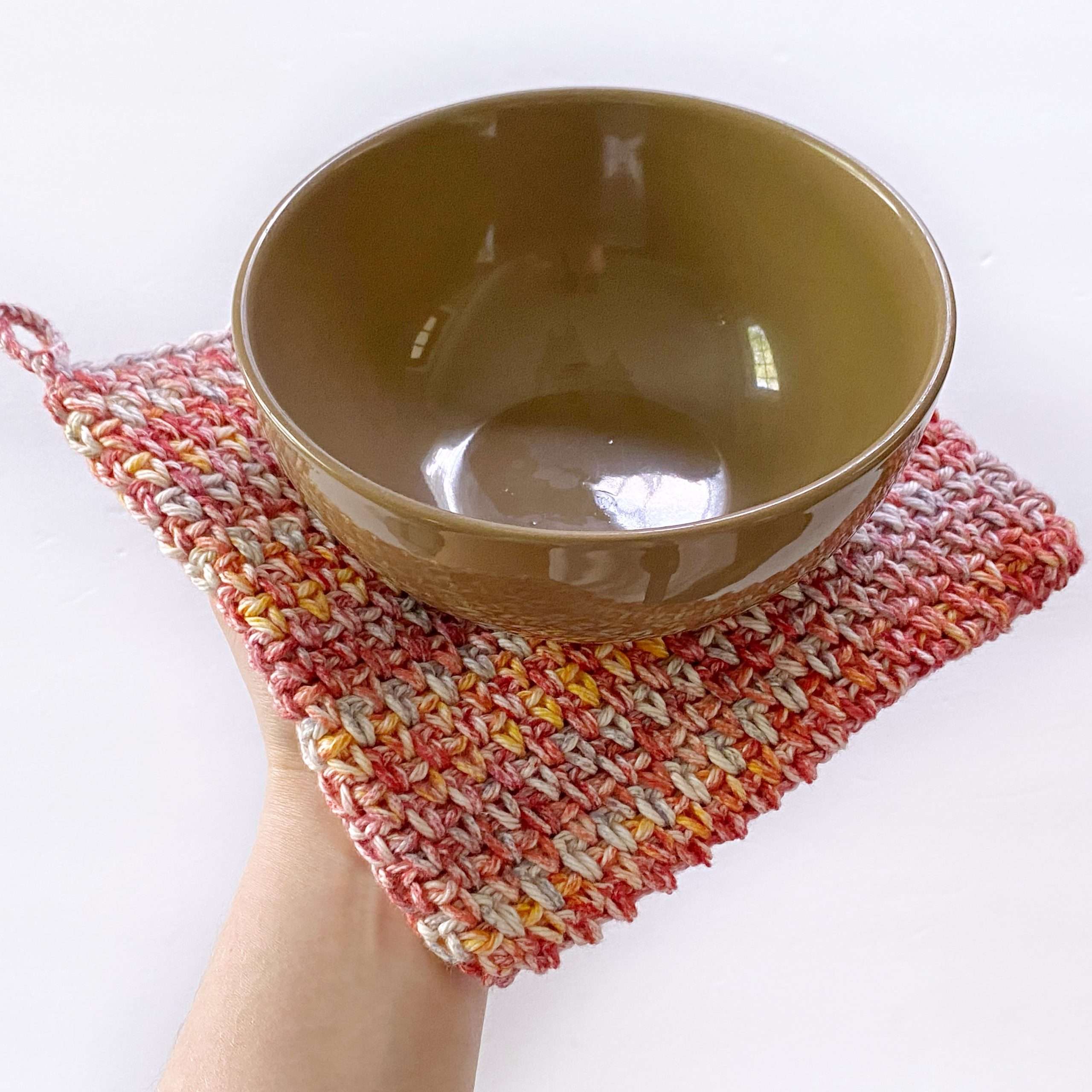 Double Thick Moss Stitch Crochet Potholder Pattern