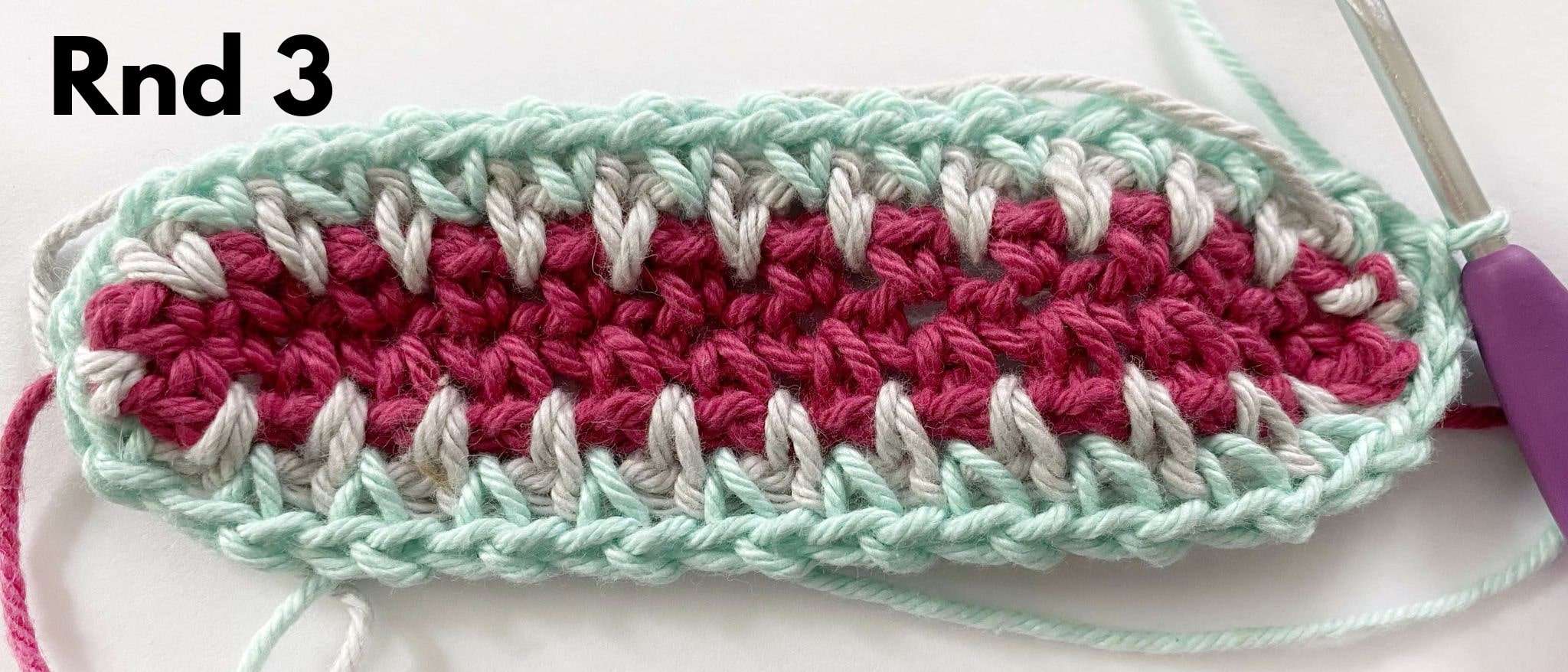 Rnd 3 of the Moss Stitch Crochet Potholder Pattern