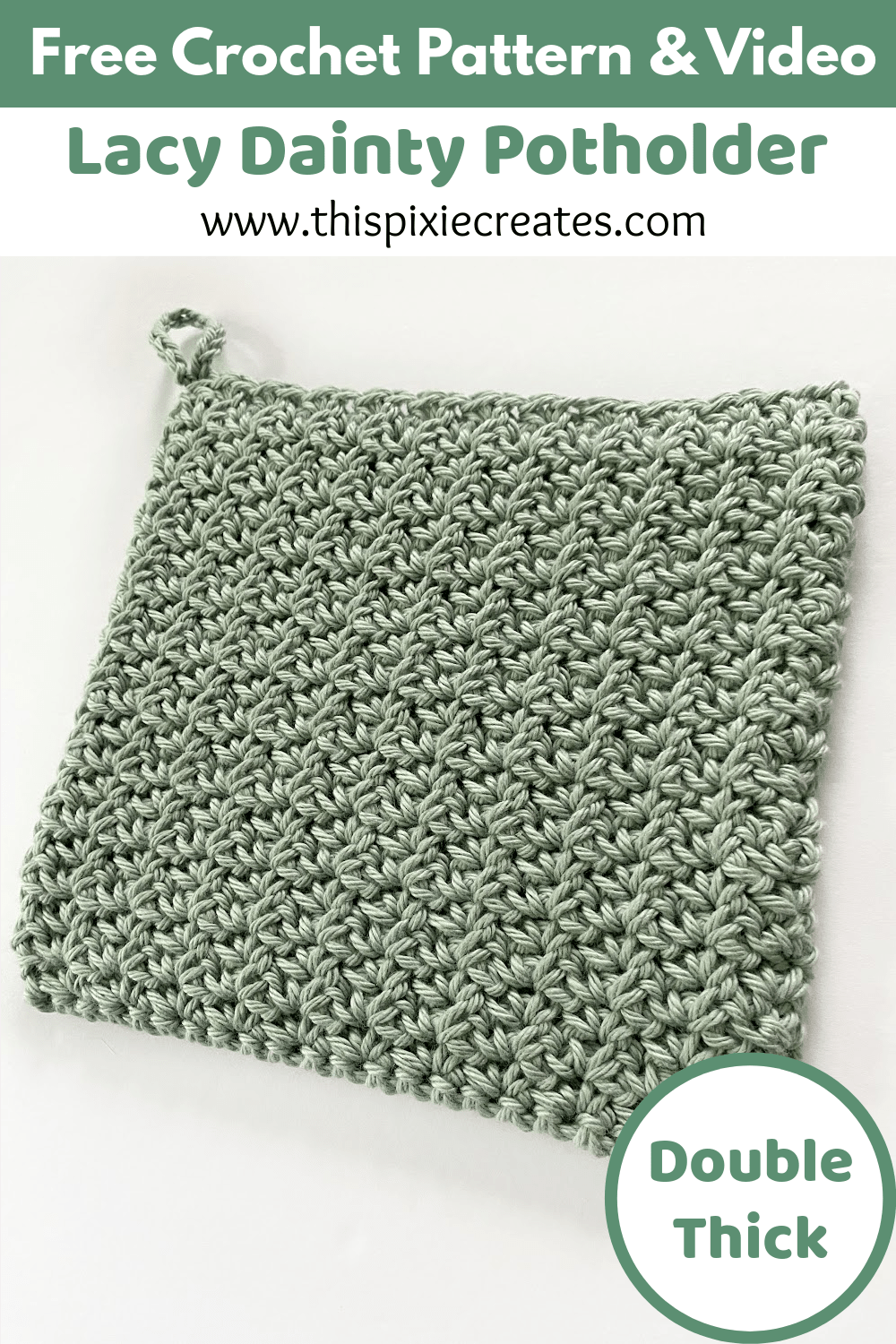 Lacy Dainty Spider Stitch Crochet Potholder Pattern with Video Tutorial
