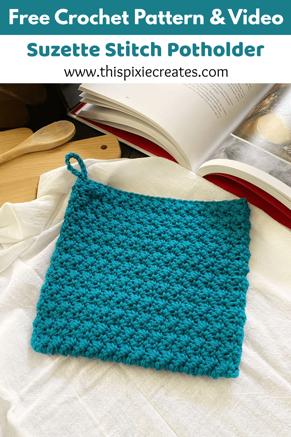 Easy Blanket Stitch Crochet Potholder Pattern with Video Tutorial