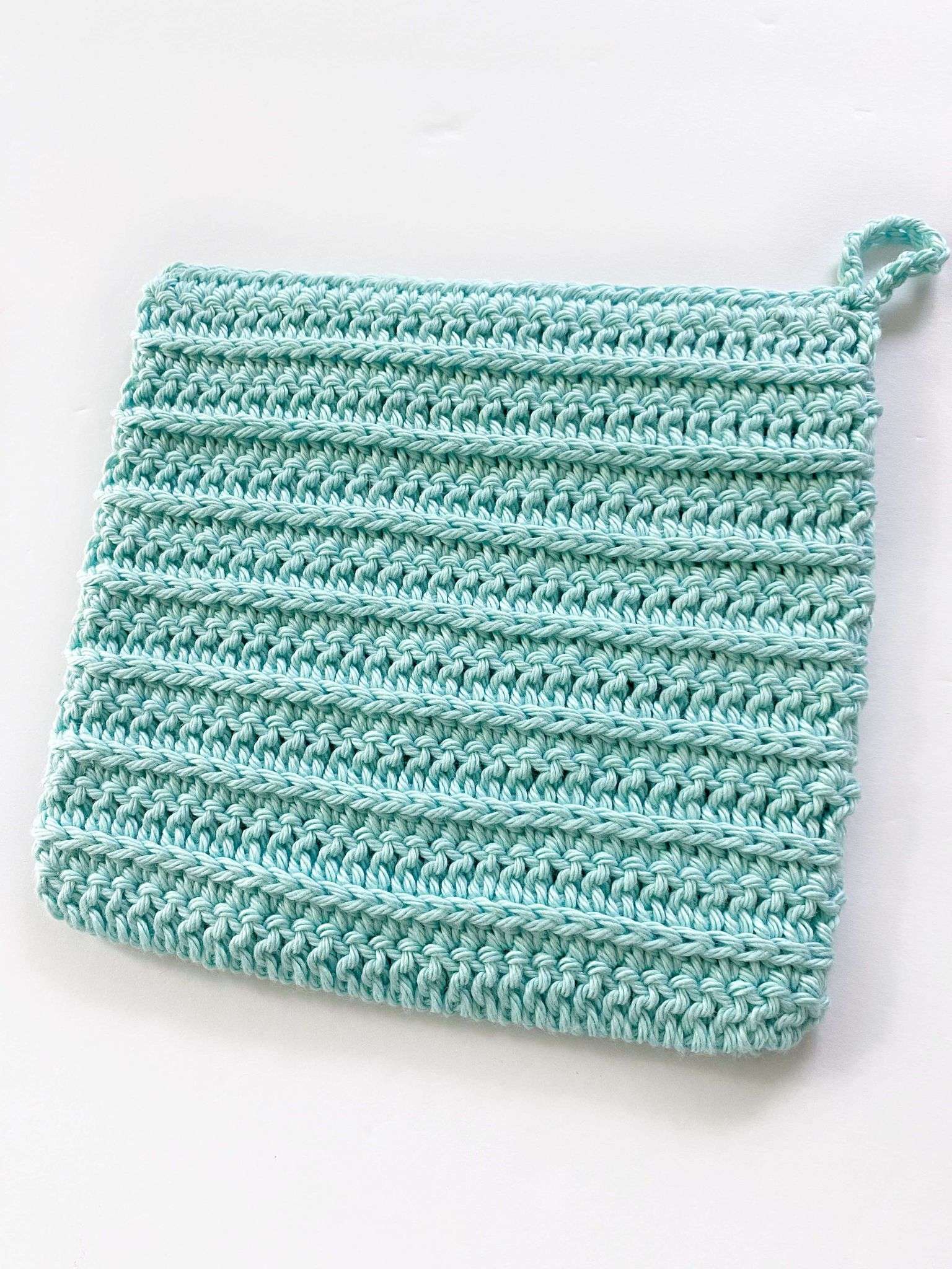 Back Side of the Stroll in the Park Ribbed Crochet Potholder