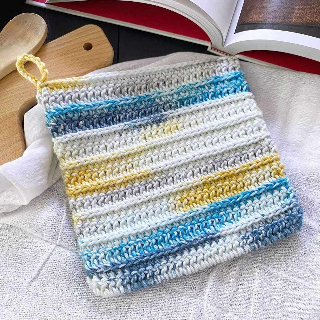 Ribbed Texture Crochet Potholder Pattern for Beginners