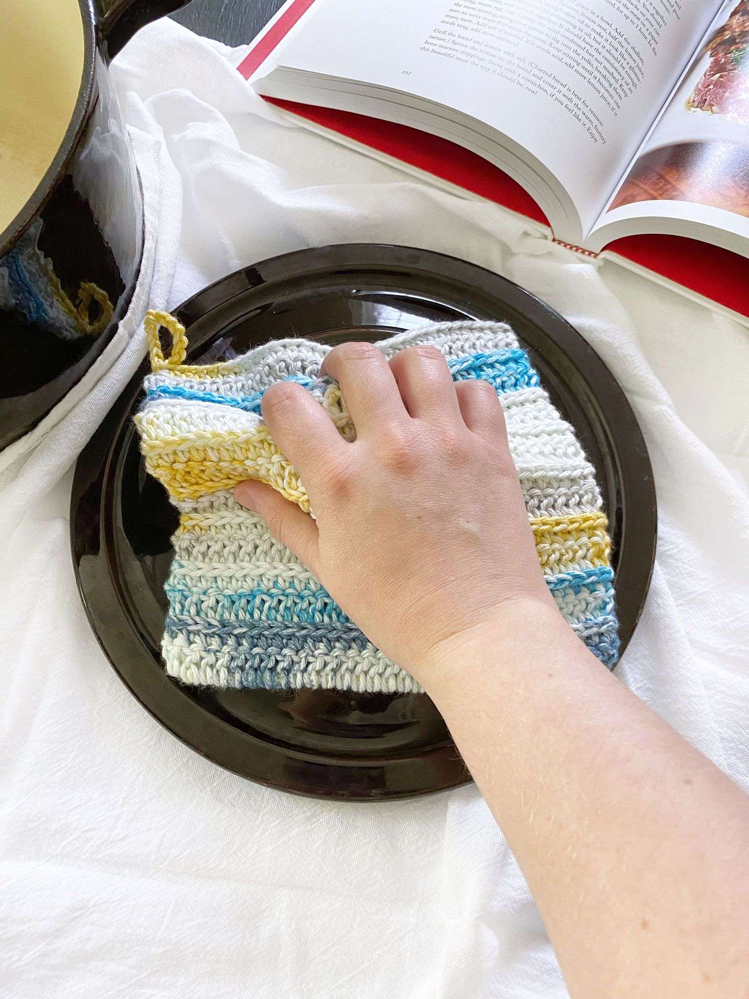 Knit Like Crochet Double Thick Potholder Pattern