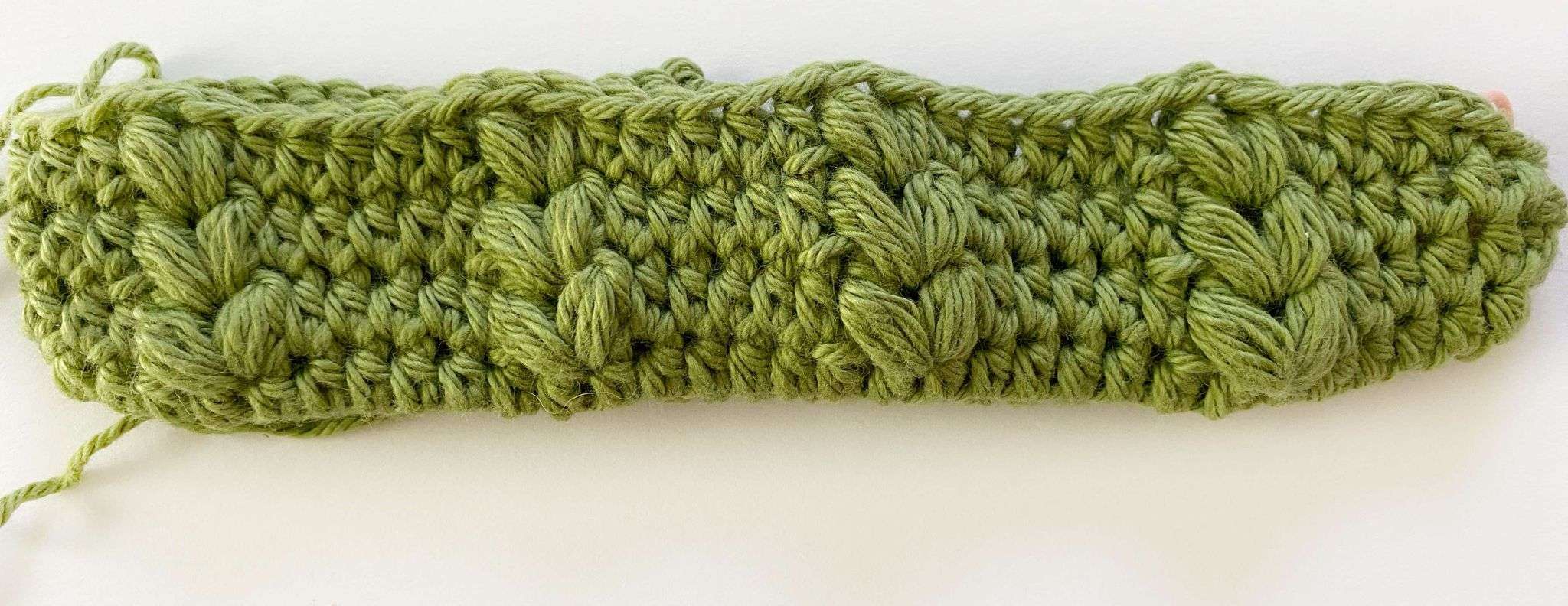 Rnd 4 of the Puff Stitch Heart Crochet Potholder Pattern