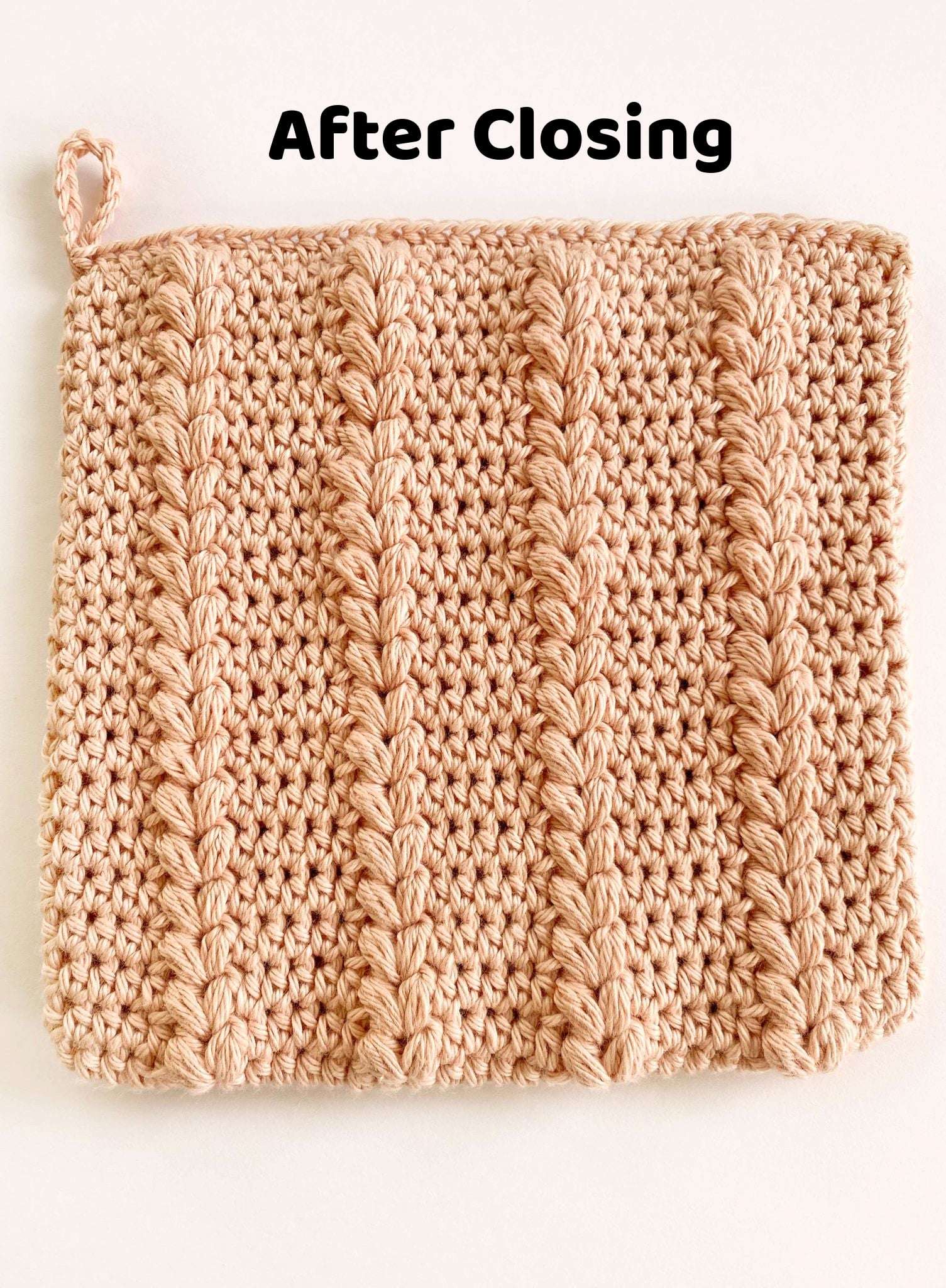 Puff Stitch Heart Crochet Potholder Pattern 