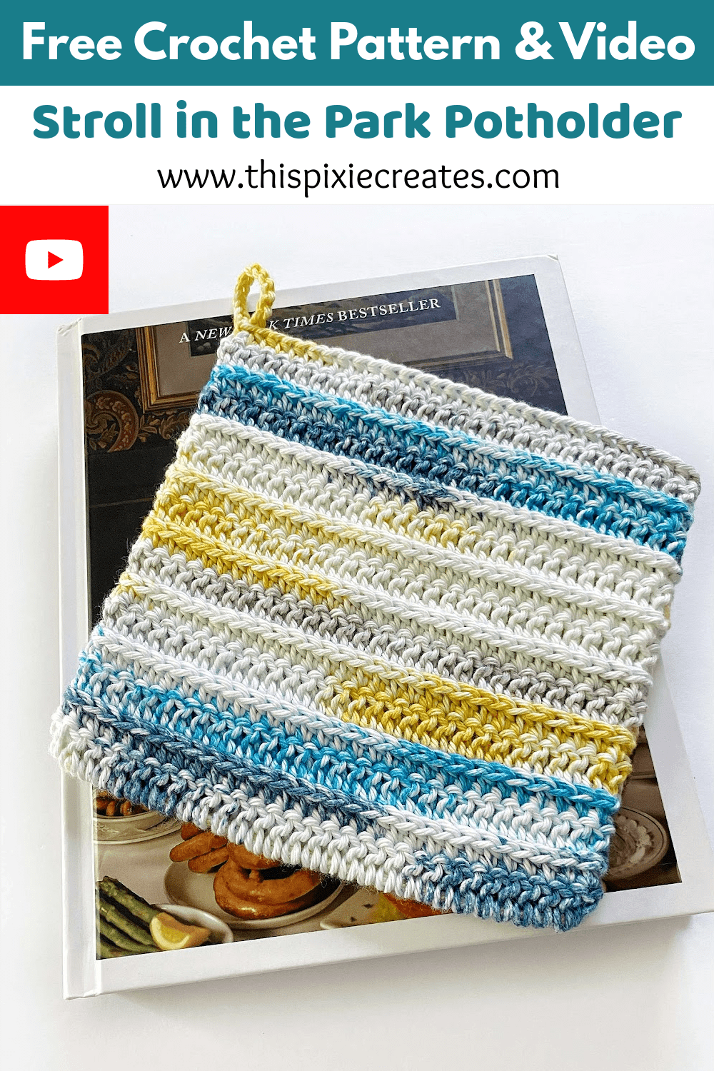 Easy Ribbed Crochet Potholder Pattern
