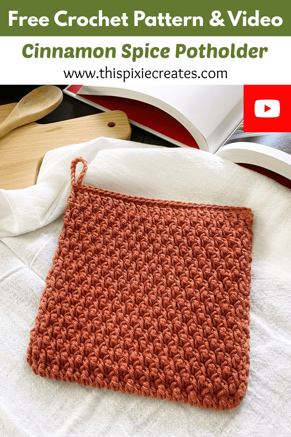 Easy Alpine Stitch Crochet Potholder Pattern