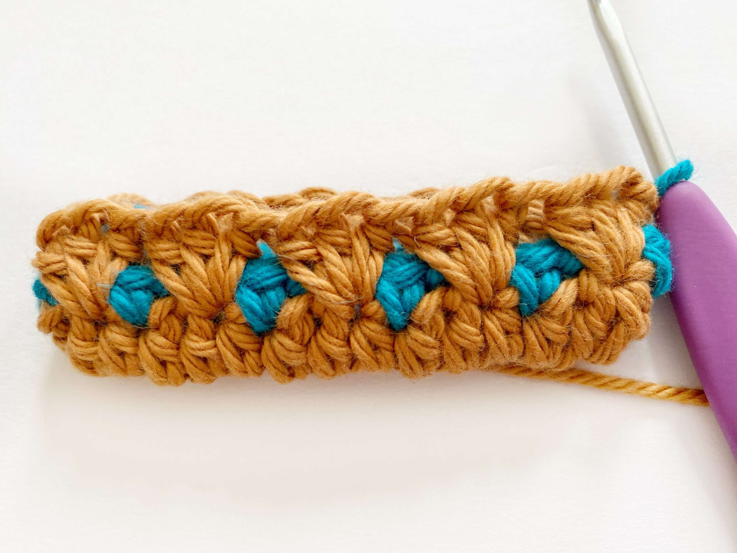 Rnd 3 of the Crochet Block Stitch Potholder