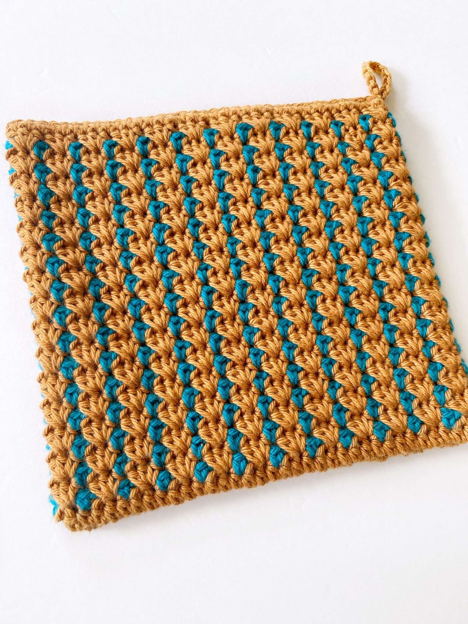 Back Side of the Bejeweled Block Stitch Crochet Potholder