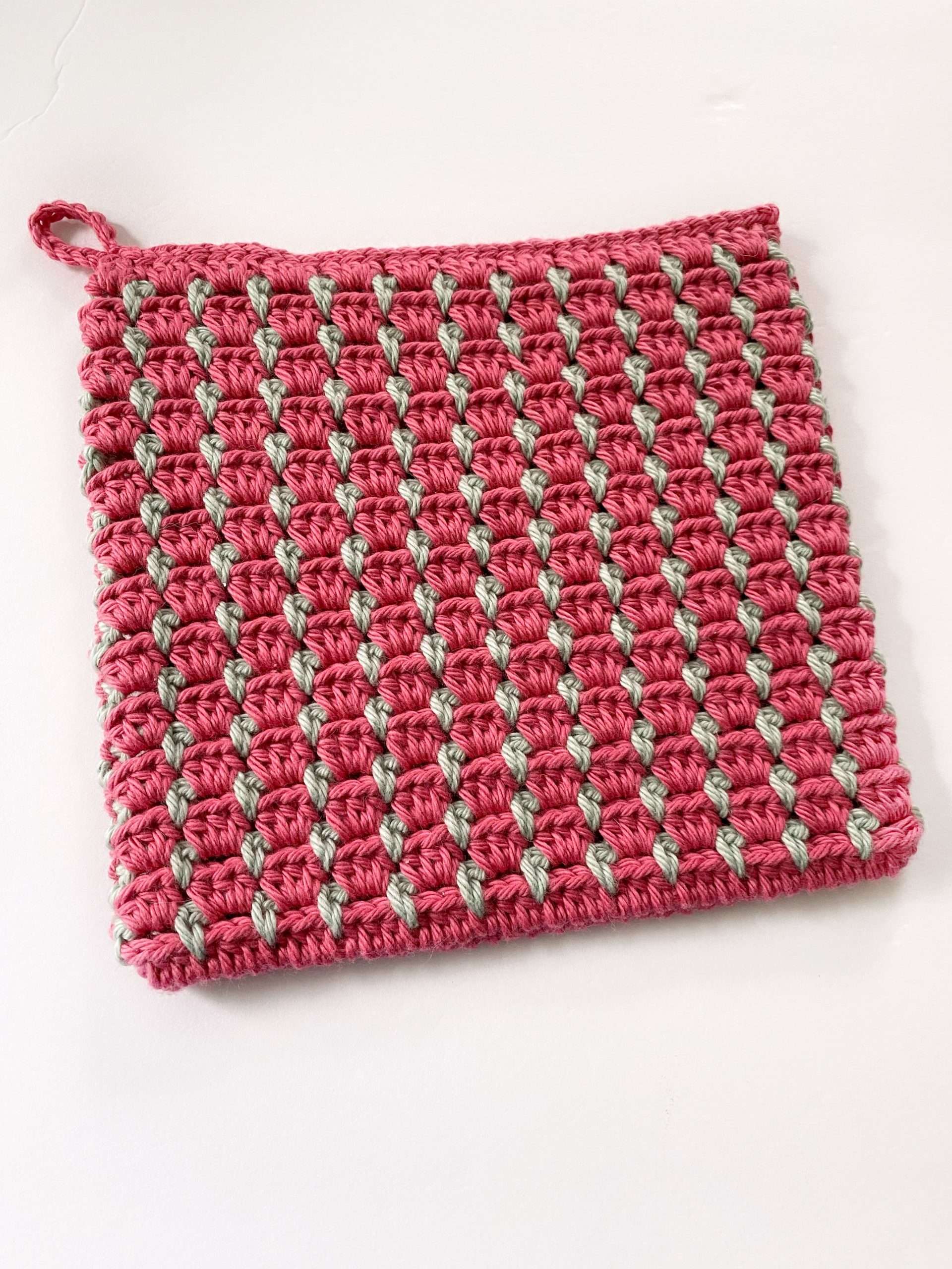 Bejeweled Block Stitch Crochet Potholder Pattern