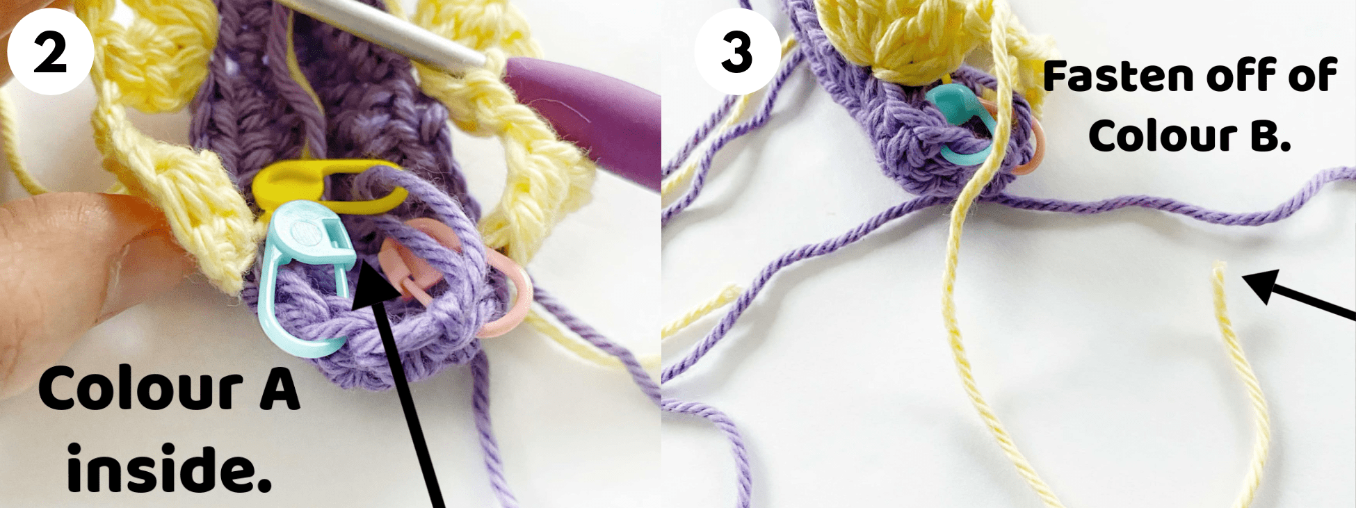 How to Change Colour for the Heart Stitch Potholder