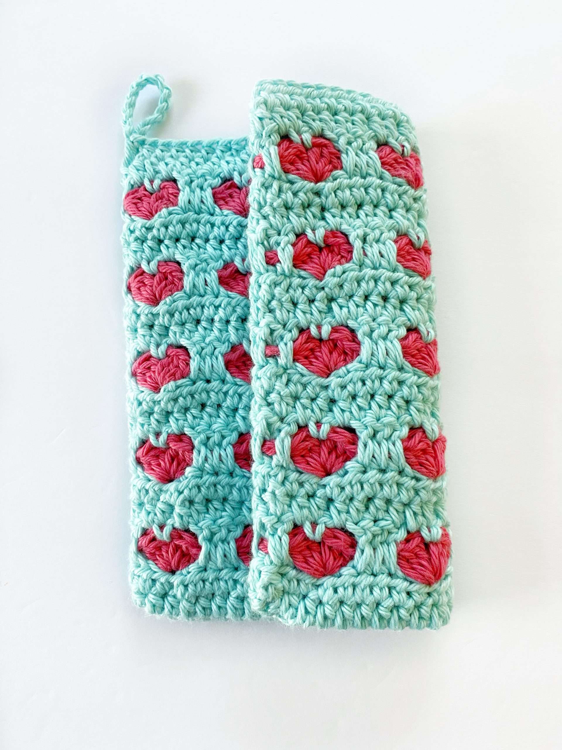 Side Seam of the Heart Stitch Crochet Potholder