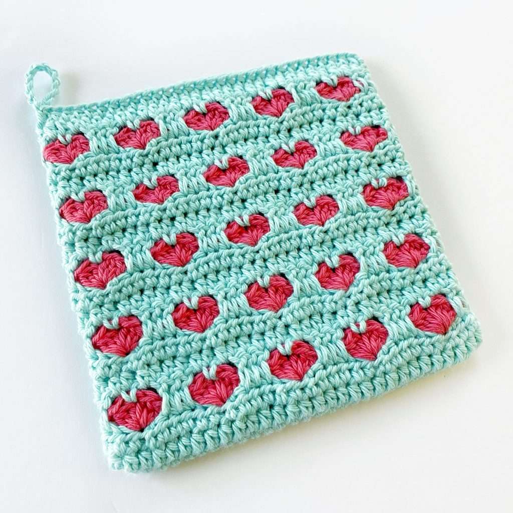 How to Crochet the Heart Stitch Love Bomb Potholder