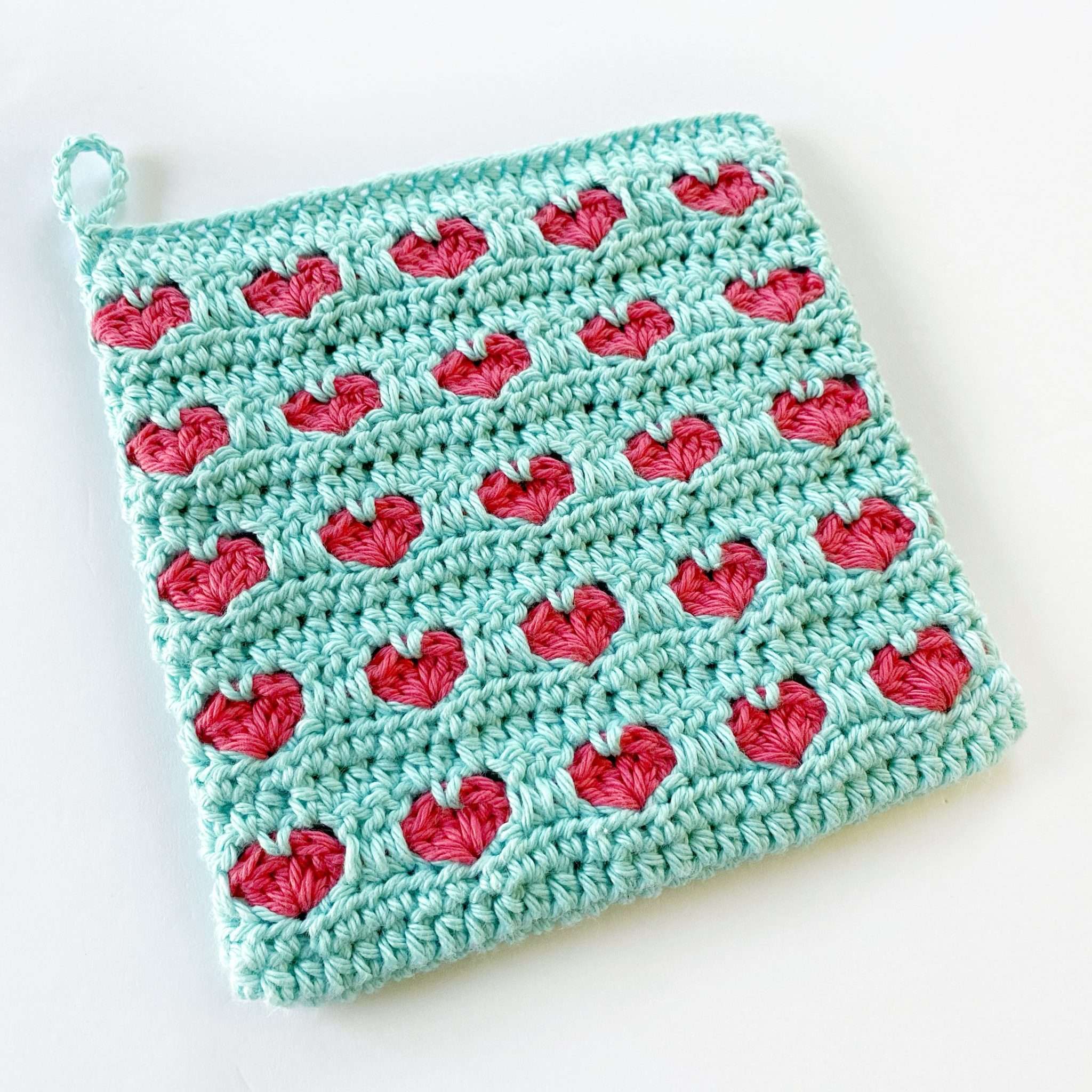 How to Crochet the Heart Stitch Love Bomb Potholder