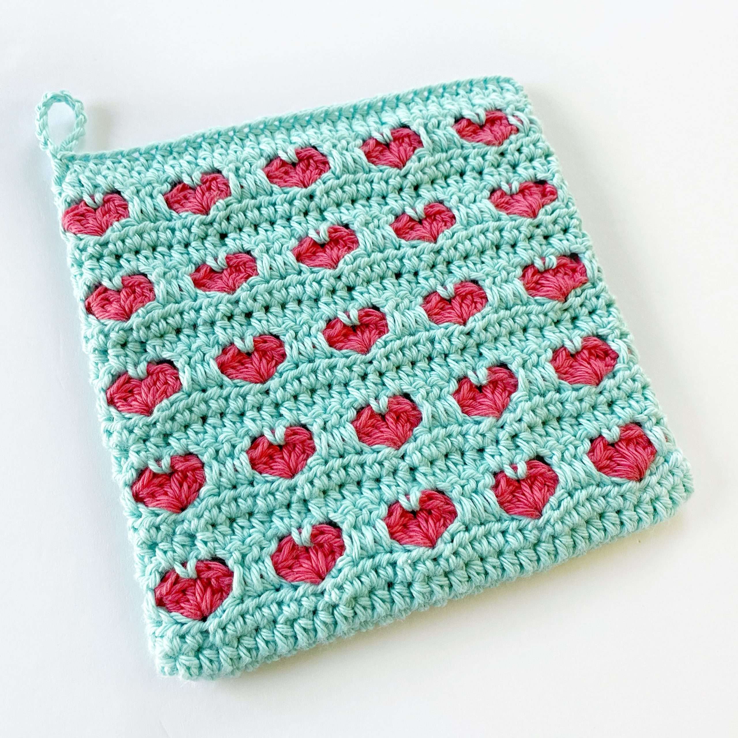 How to Crochet the Heart Stitch Love Bomb Potholder