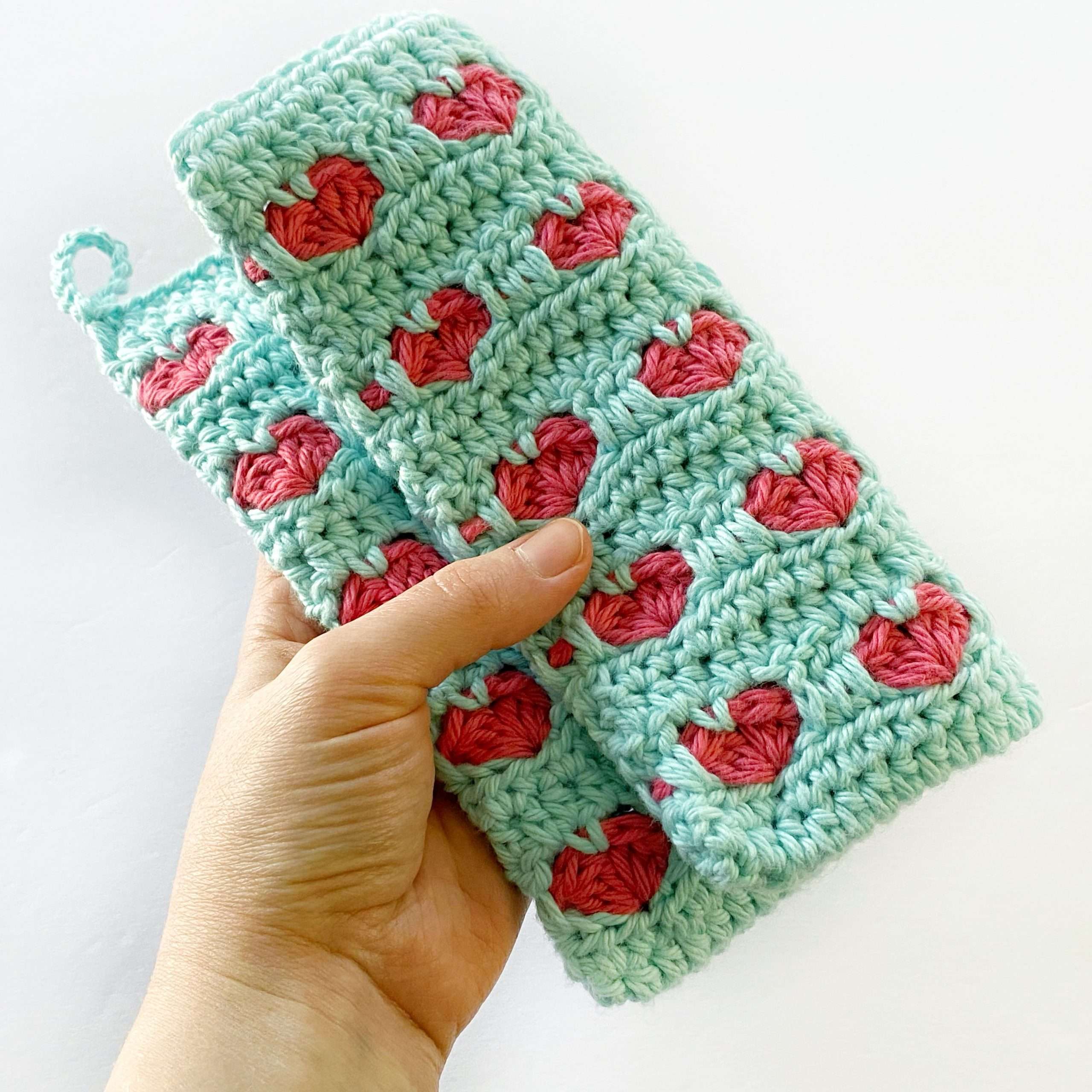 Double Thick Crochet Heart Potholder
