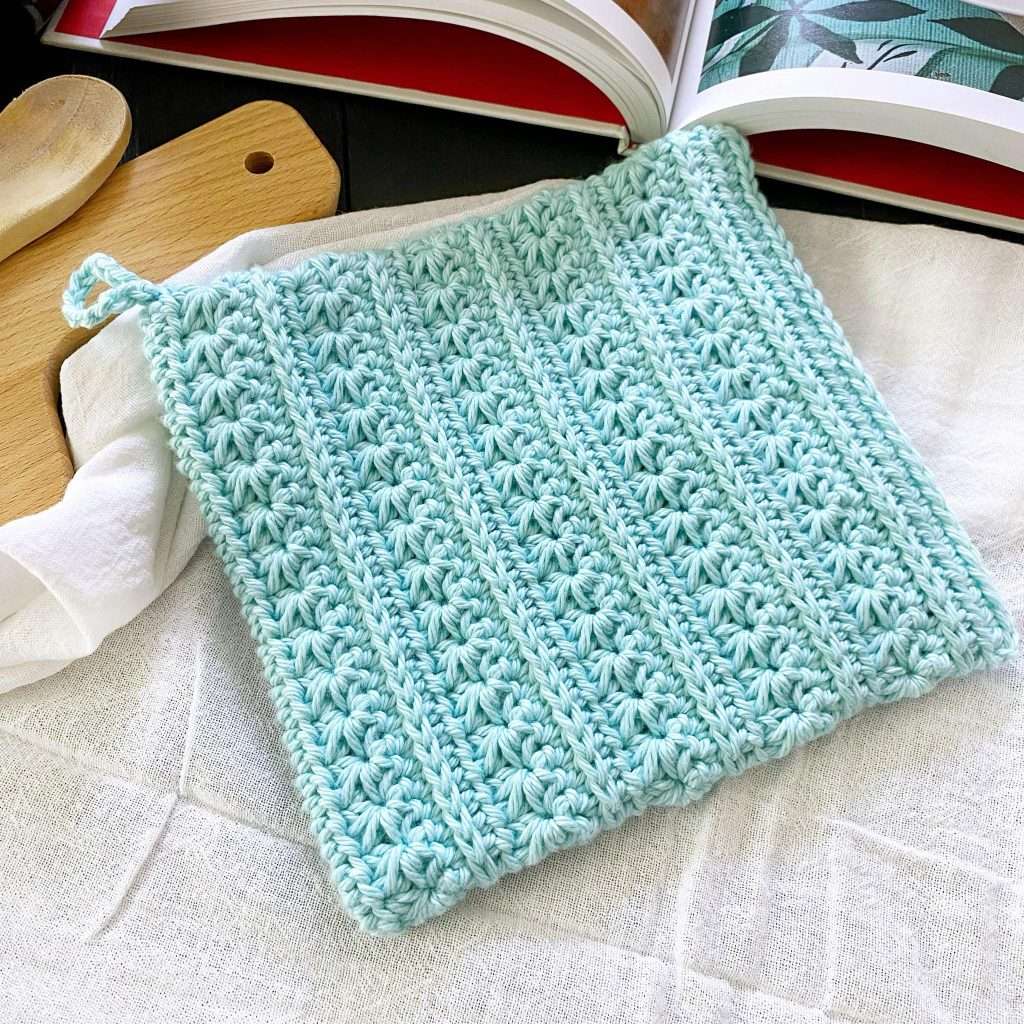 How to Crochet a Star Stitch Textured Crochet Potholder Pattern