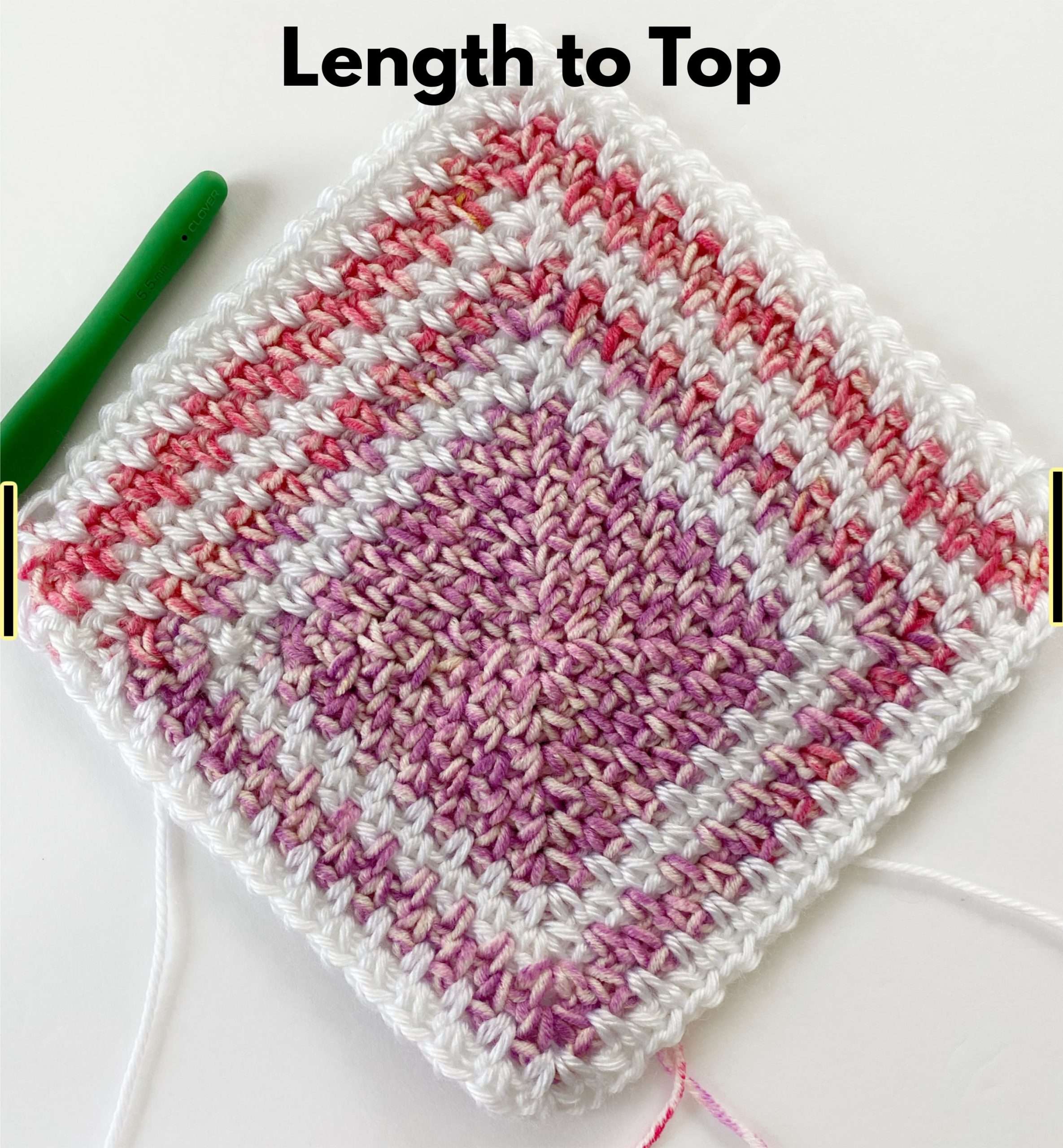 Add Length to the top of the Hidden Gem Baby Blanket