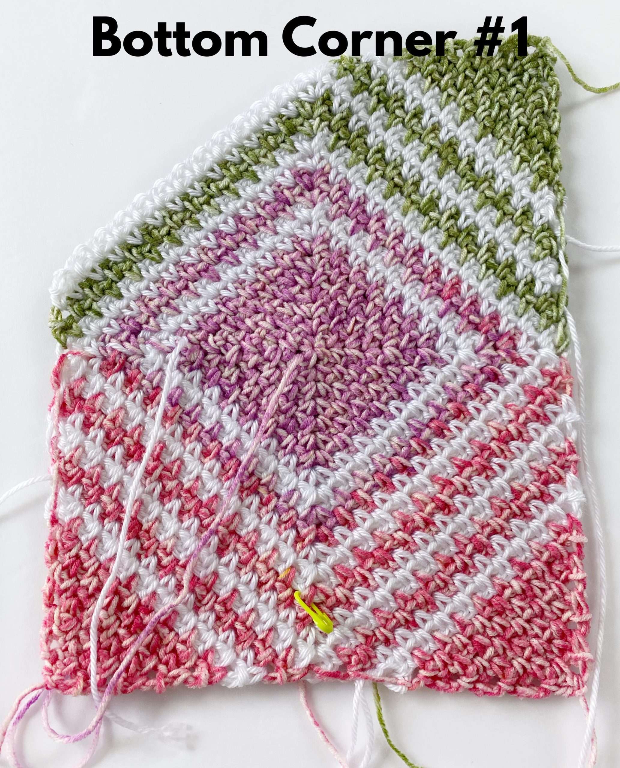 Moss Stitch Striped Diamond Baby Blanket