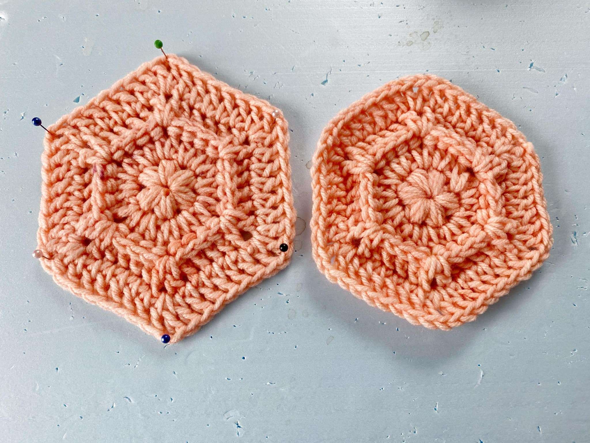 How to Block a Crocheted Hexagon Motif