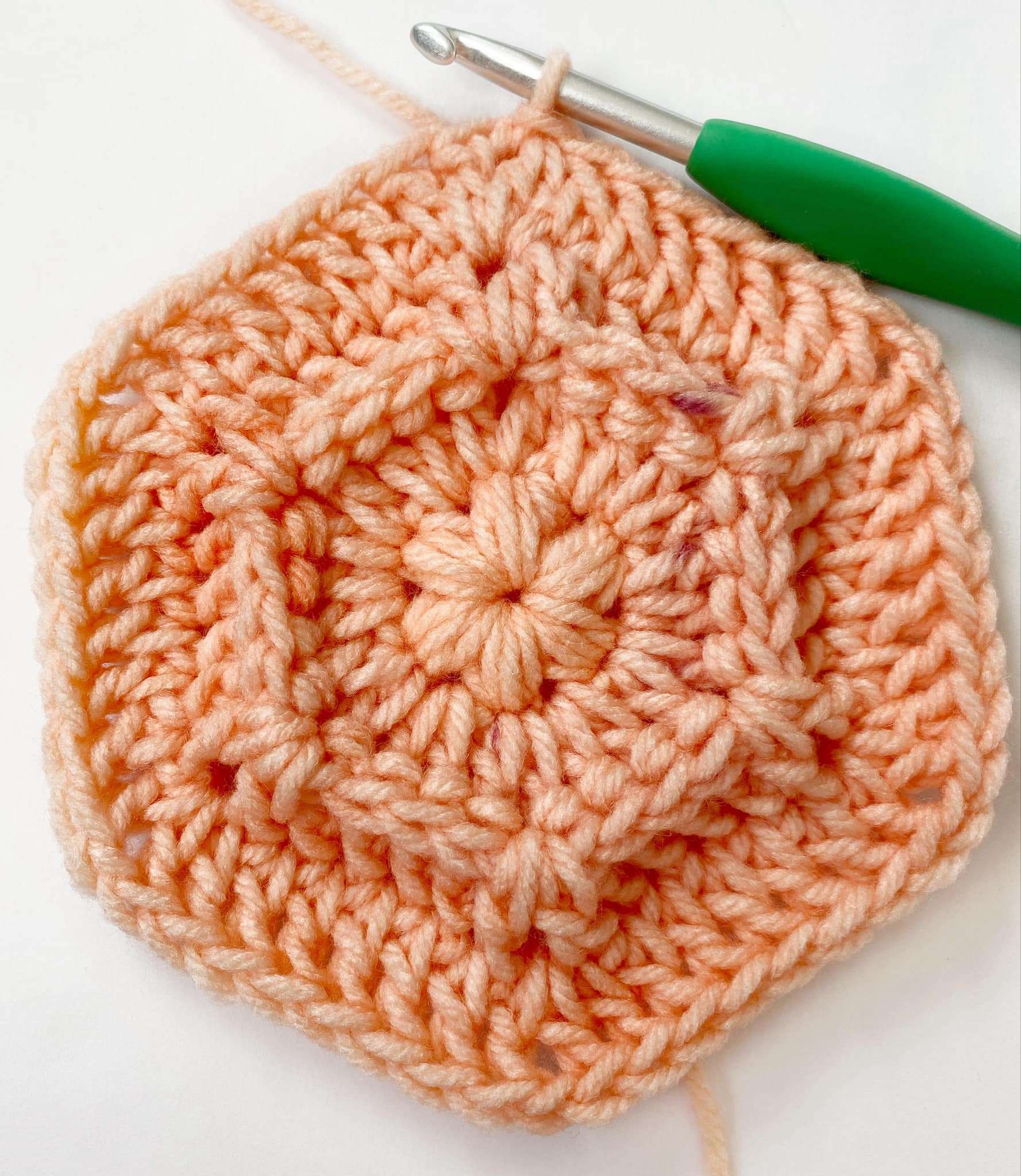 Round 4 of the Textured Crochet Hexagon from the Dusk to Dawn Afghan