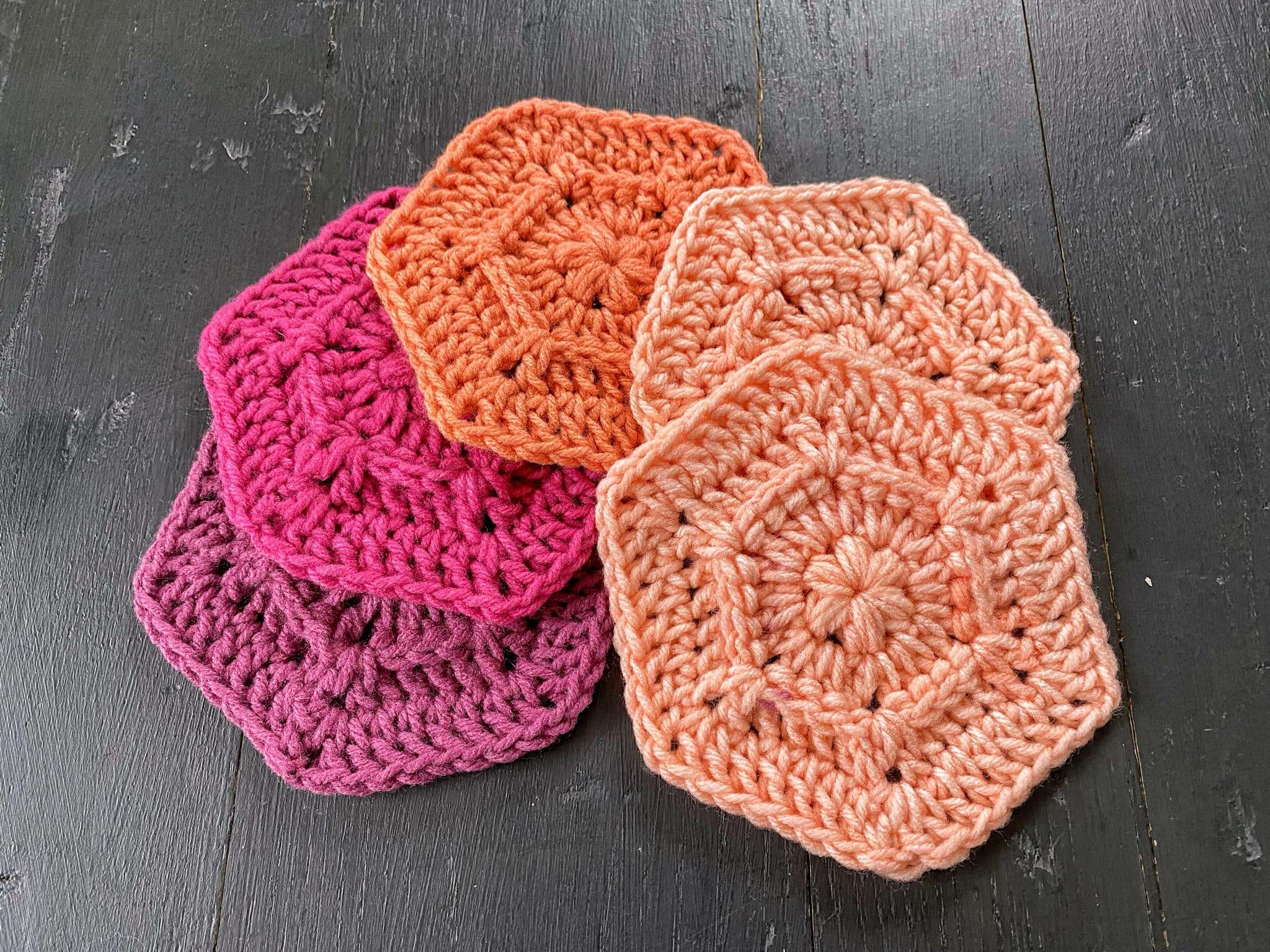 How to Crochet a Puff Stitch Textured Hexagon