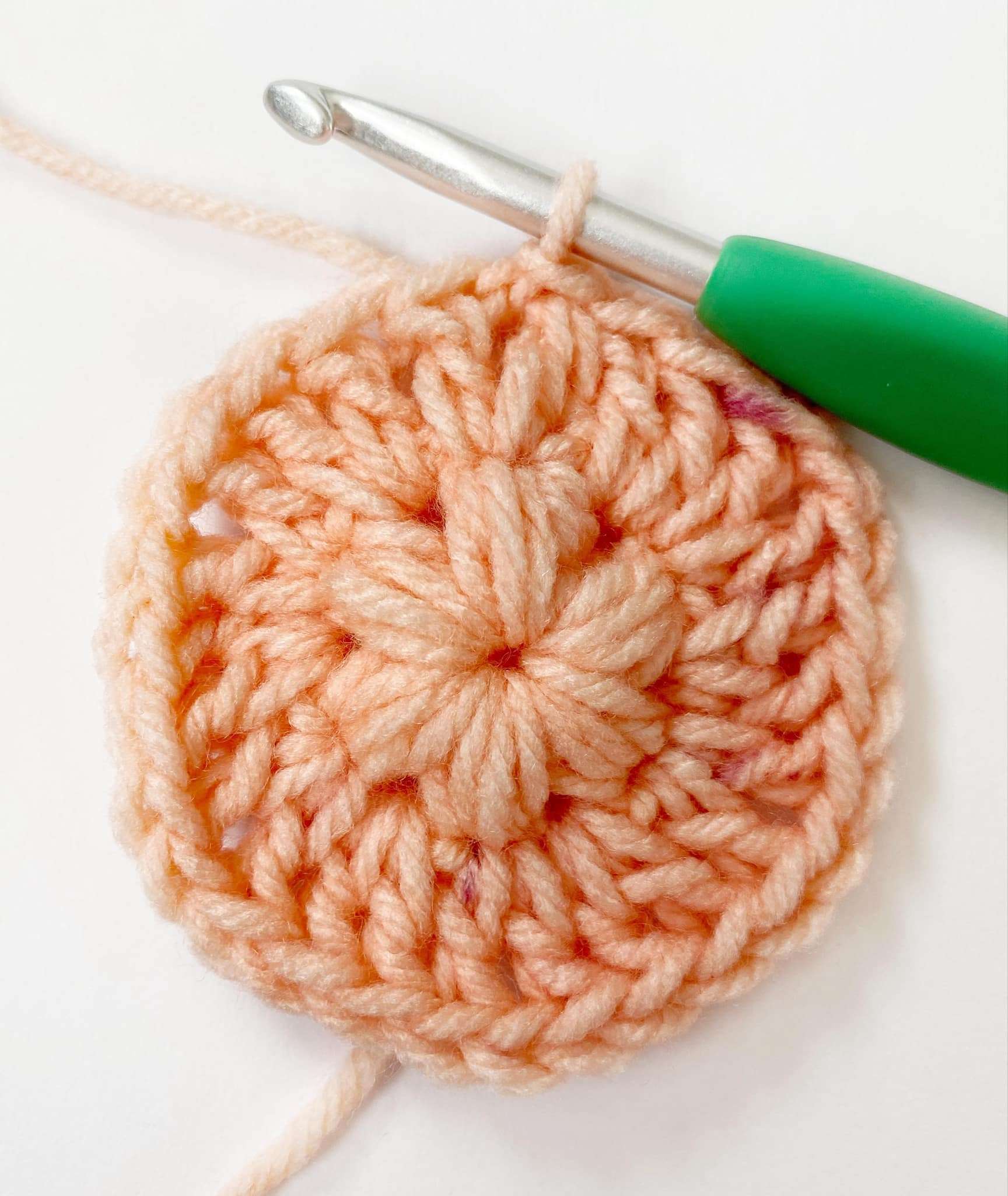 Round 2 of the Dusk to Dawn Crochet Textured Hexagon