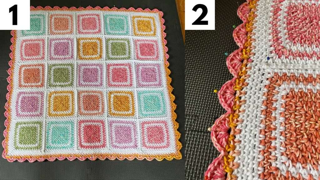 How to Block a Moss Stitch Square Blanket