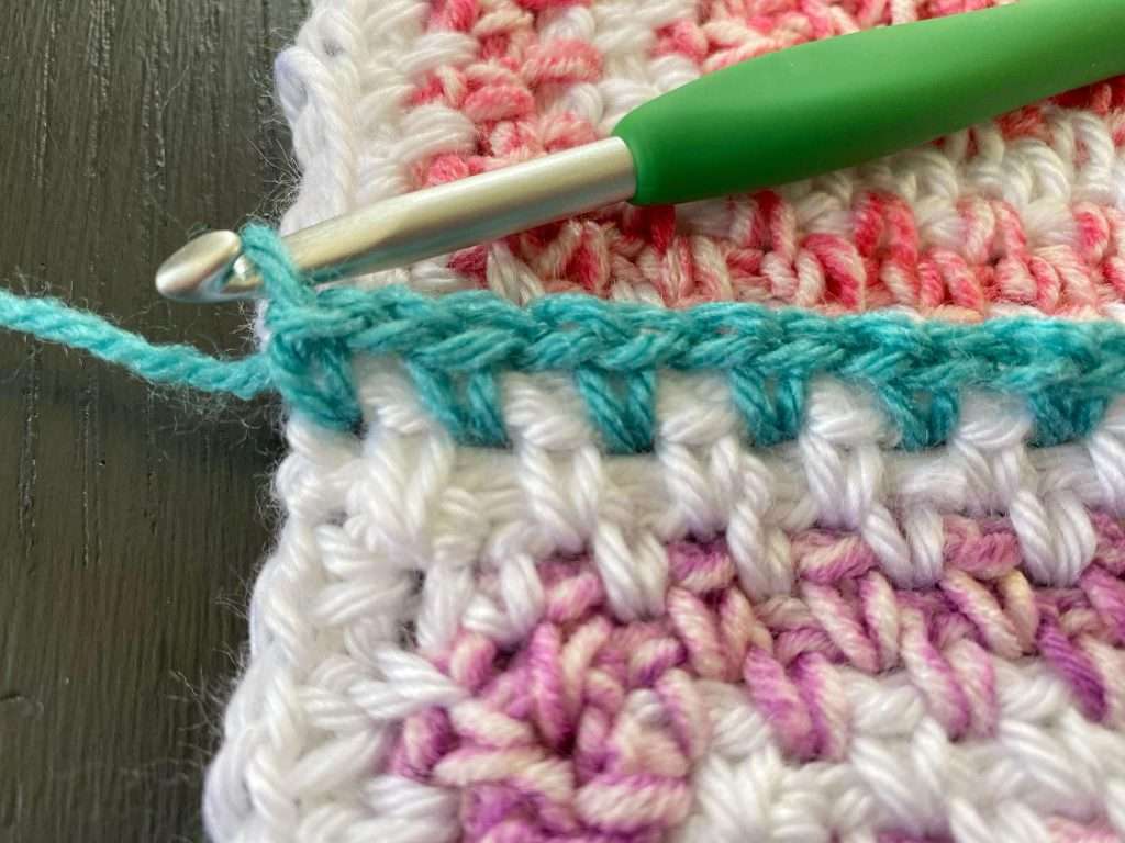 Joining Moss Stitch Squares Method