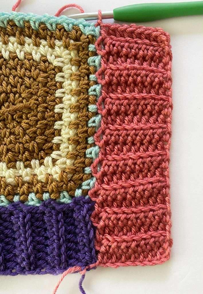 Crochet Ribbed Border using Half Double Crochets