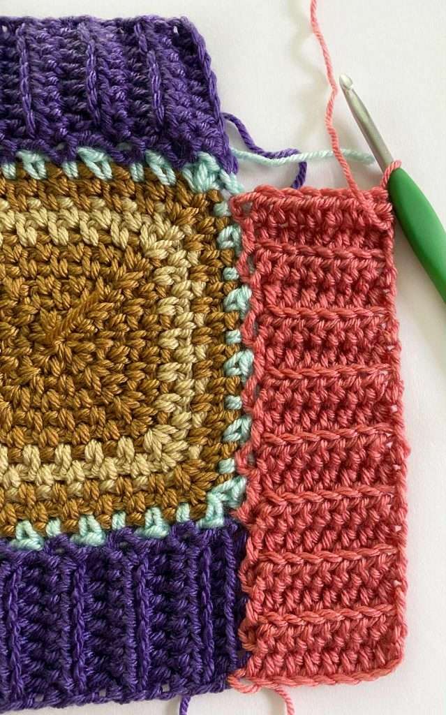 Half Double Crochet in Back Loop Only Ribbed Border Tutorial