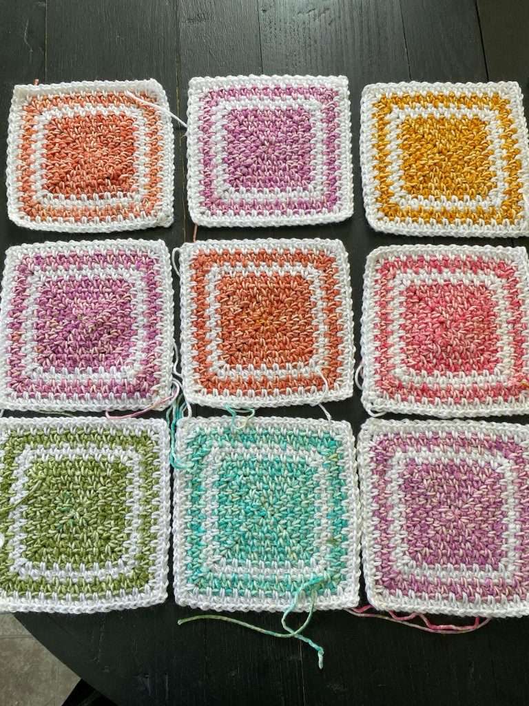 How to Join Moss Stitch Squares Together using a Join as You Go Method
