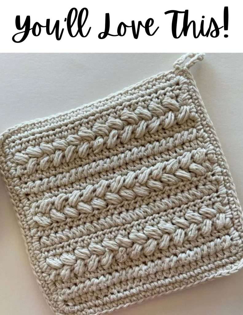 Brioche Bun Crochet Potholder by High Desert Yarns